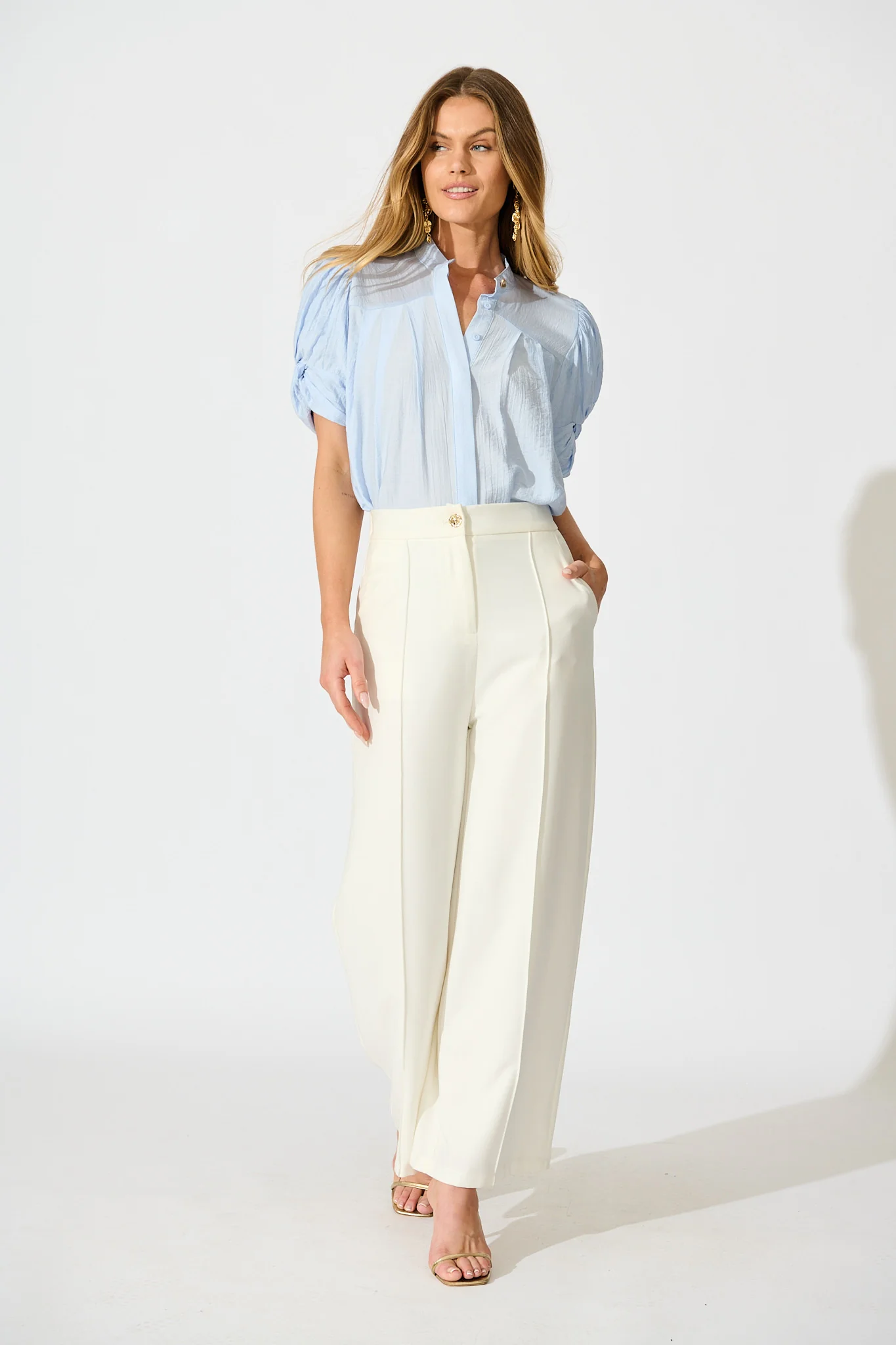 Helsi Top In Blue Cotton Blend - Image 5