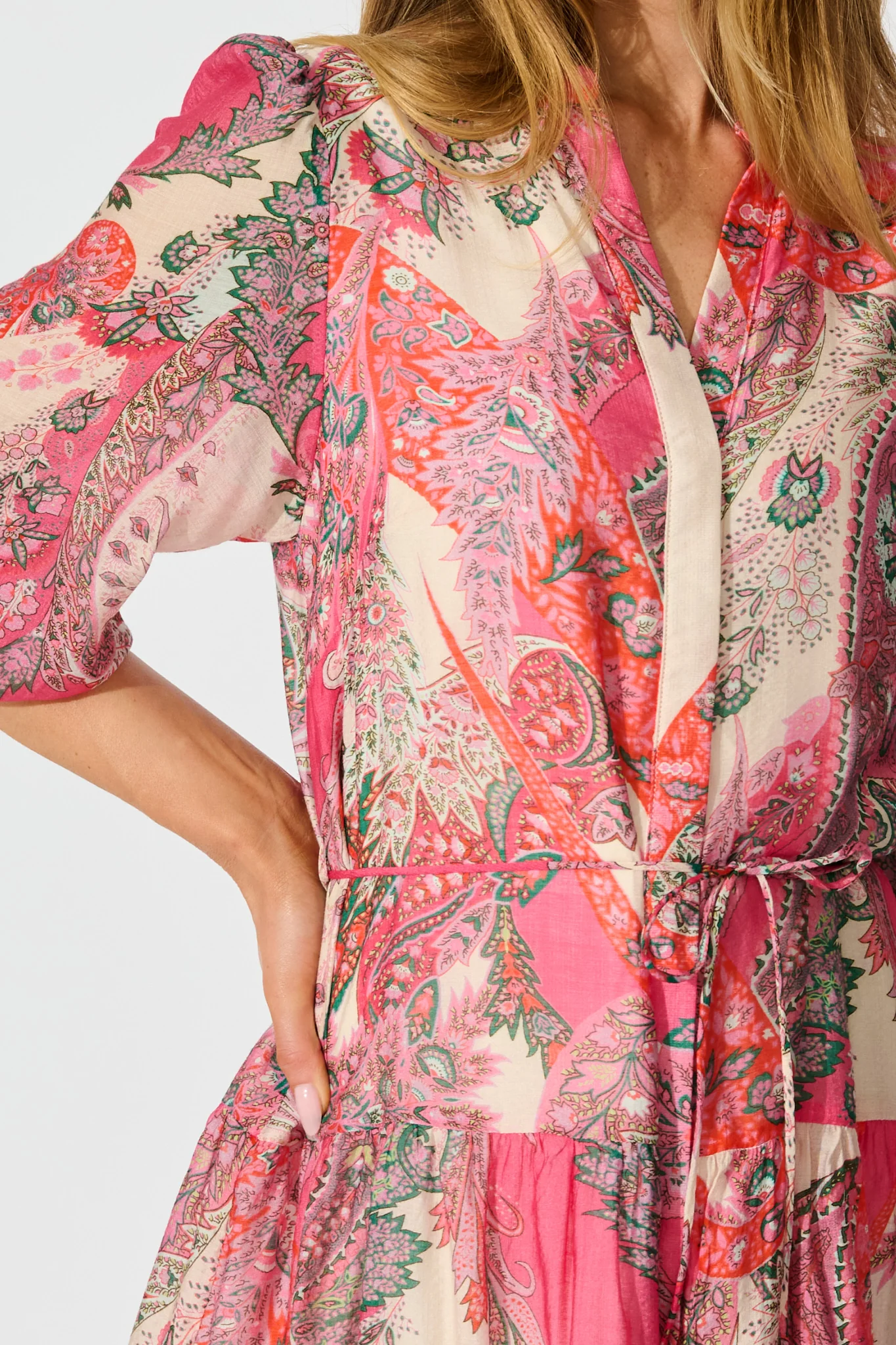 Imelda Dress in Multi Pink Print - Image 5