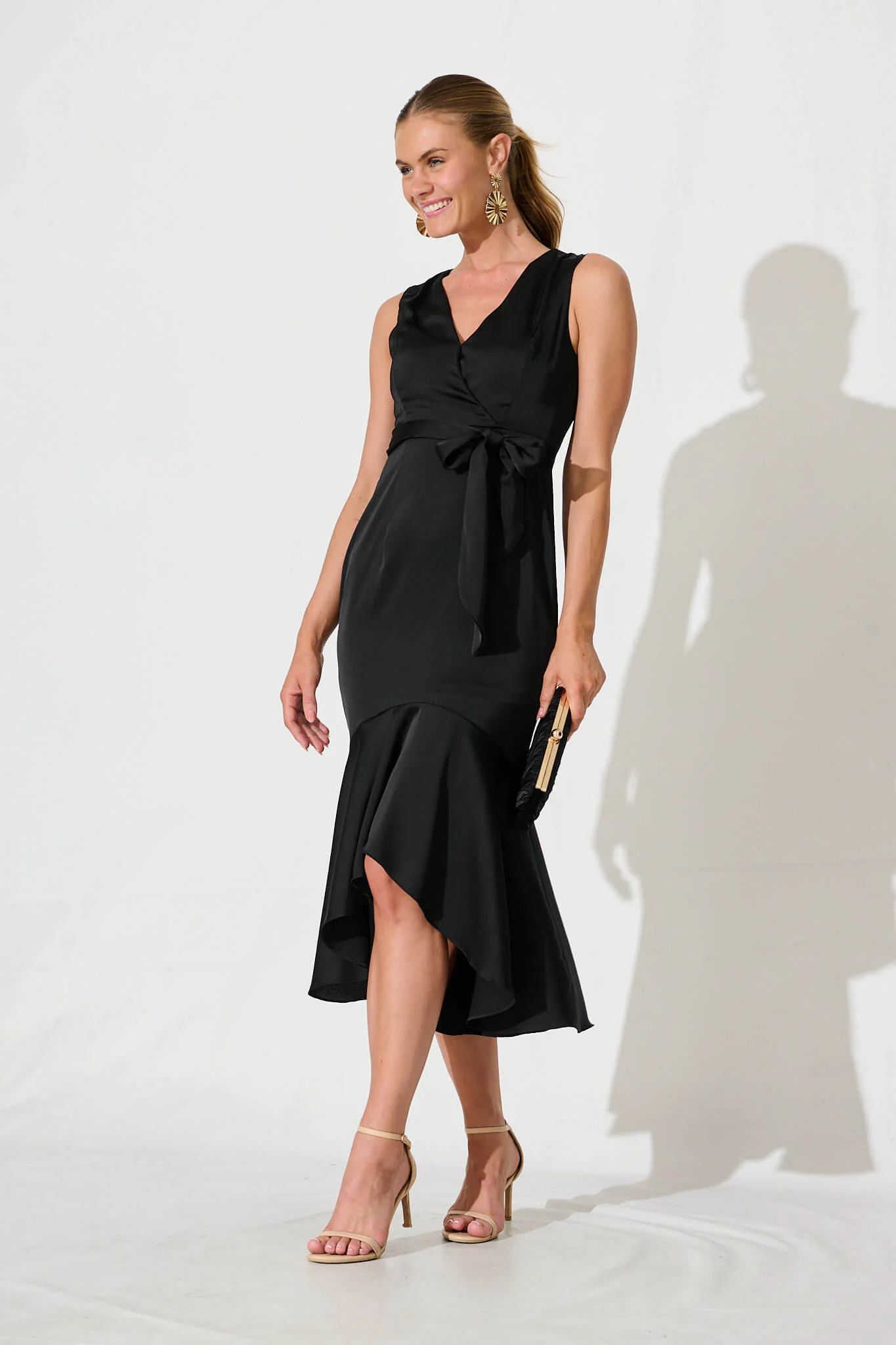 In The Air Midi Dress In Black - Image 3