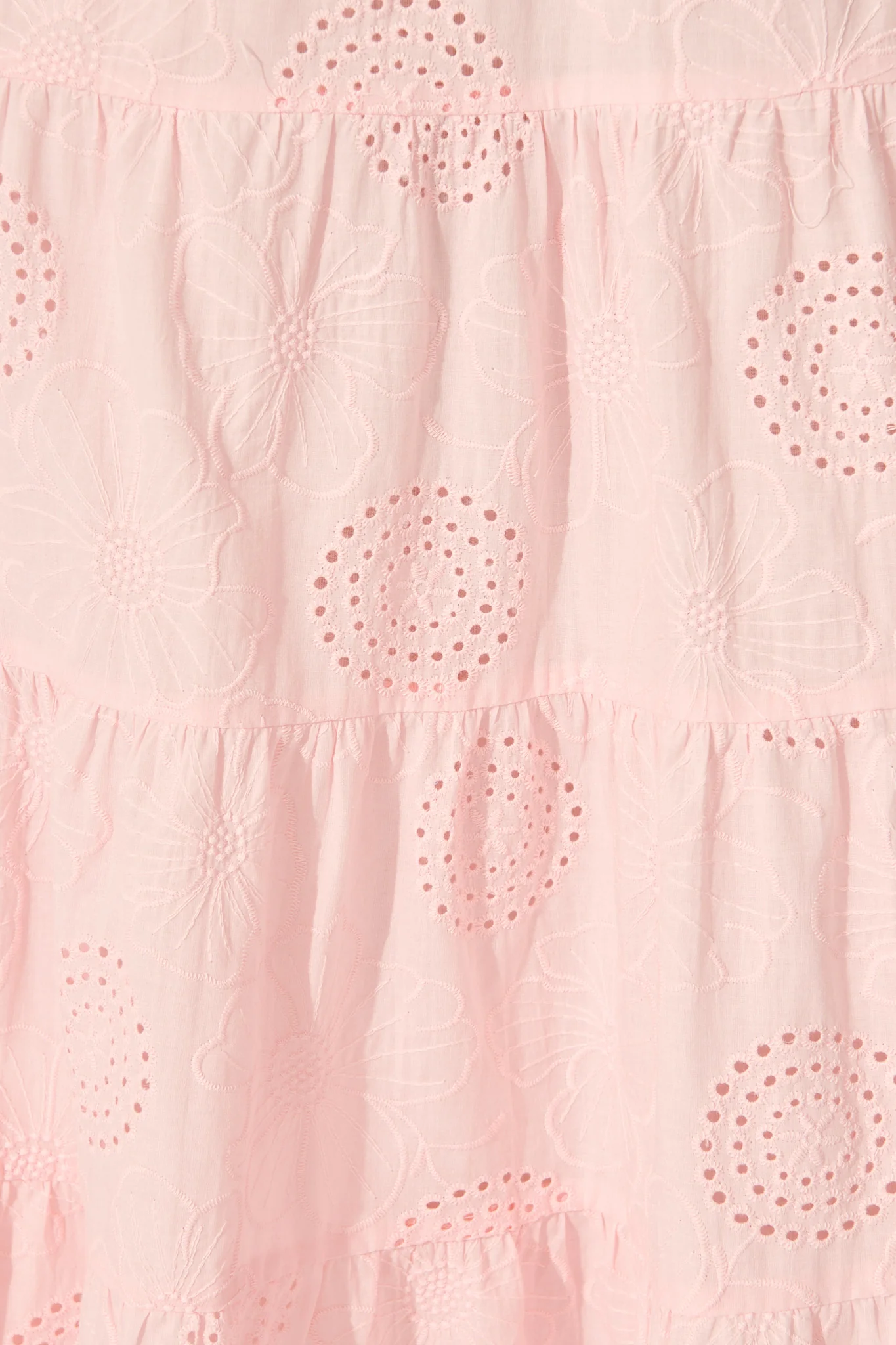 Indra Tierred Maxi Dress In Pink Embroidered Cotton - Image 6