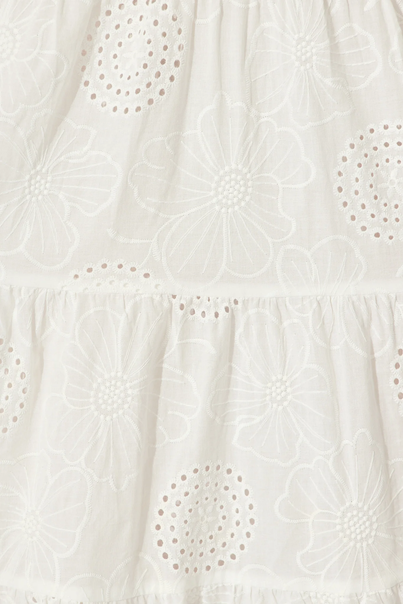 Indra Tierred Maxi Dress In White Embroidered Cotton - Image 7