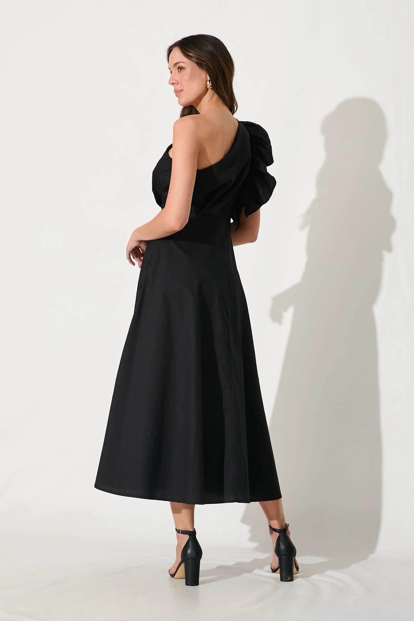 Irisa Maxi Dress in Black Cotton - Image 5