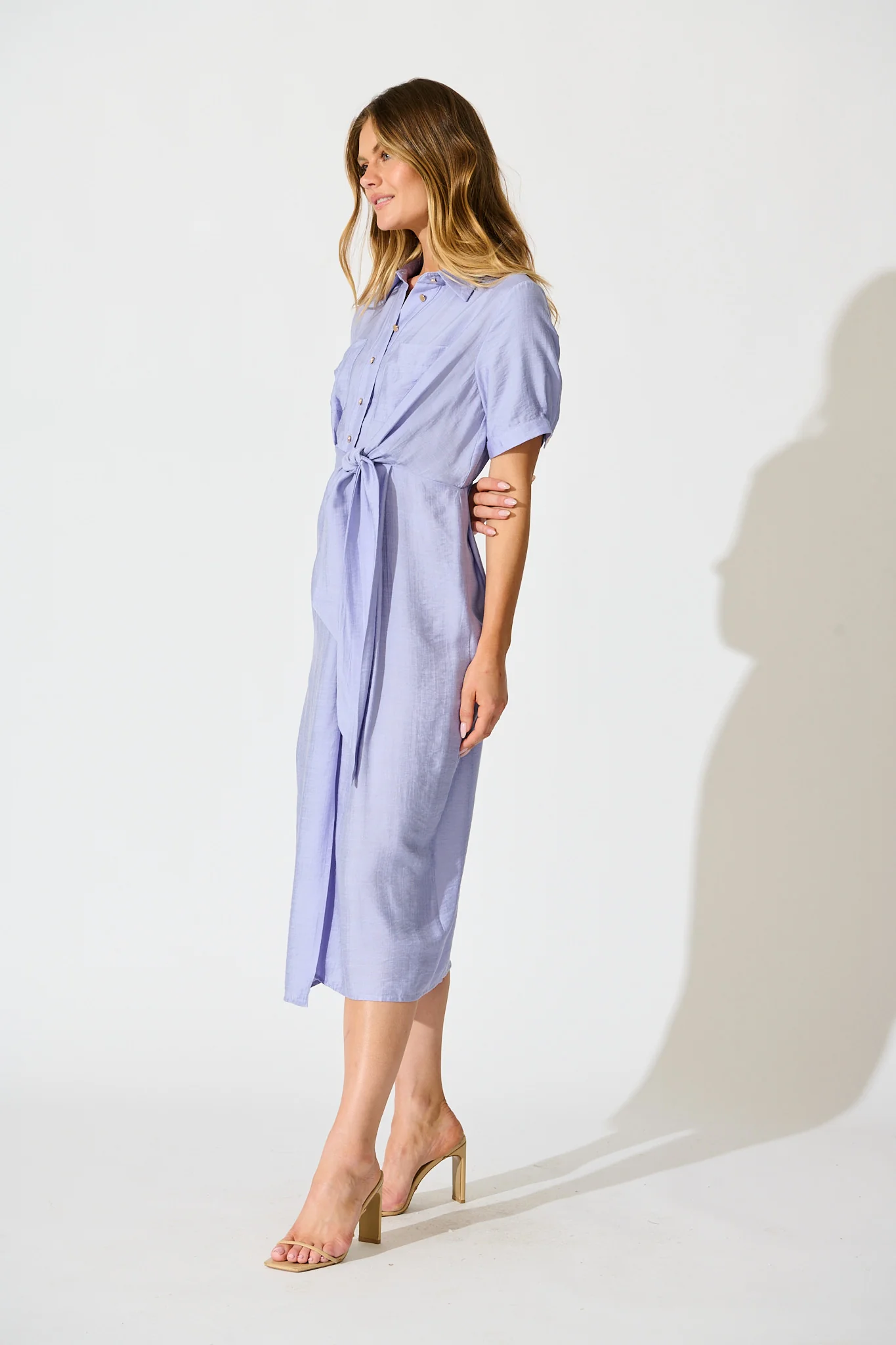 Isadora Midi Dress in Lilac - Image 3