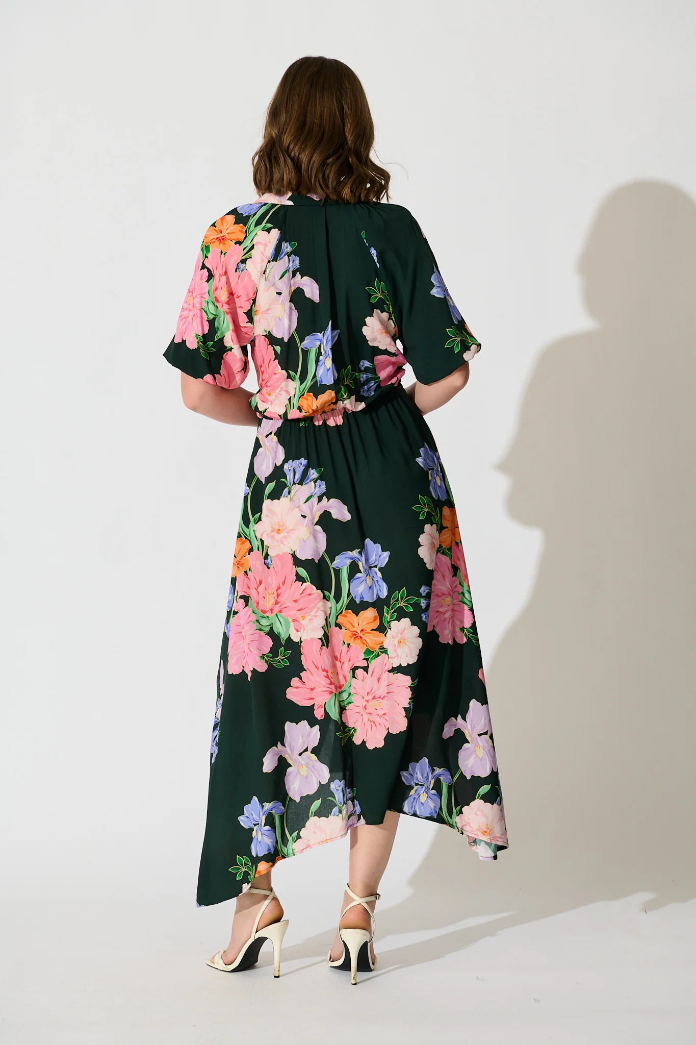 Isla Botanica Midi Shirt Dress in Green with Multi Floral - Image 8