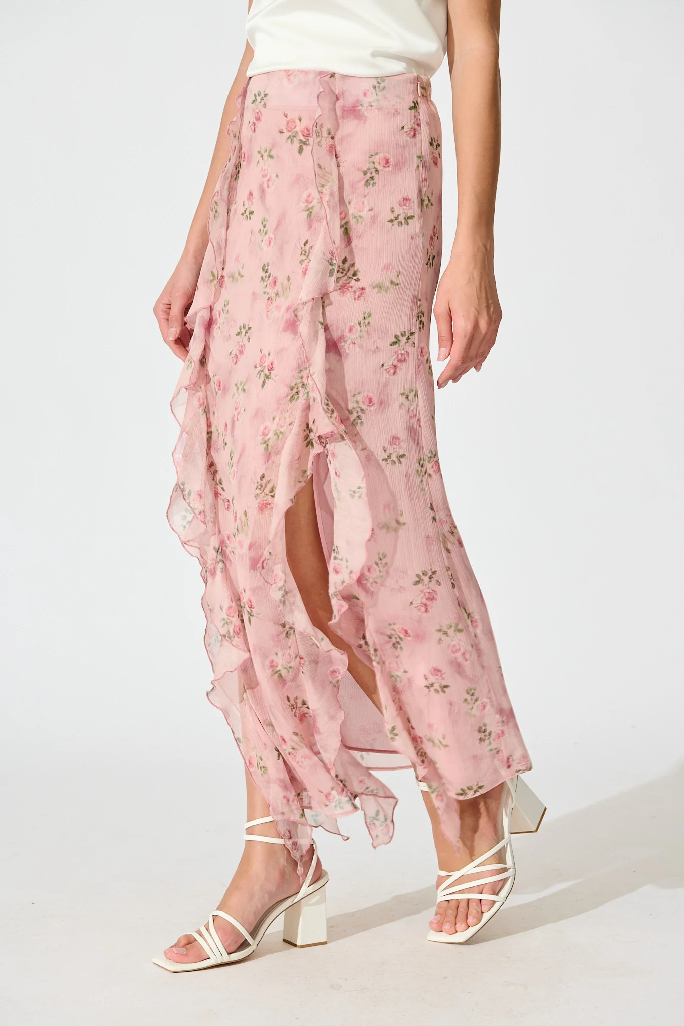 Island Muse Maxi Skirt in Pink Floral - Image 2