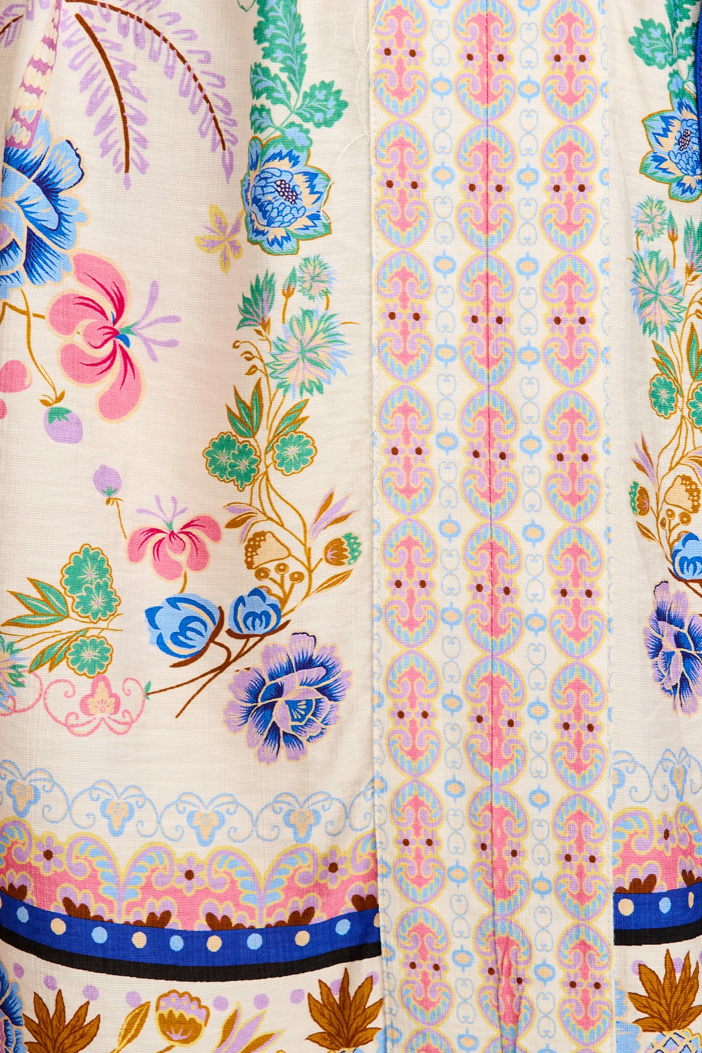 Ivie Dress in Cream and Multi Floral Linen Blend - Image 6