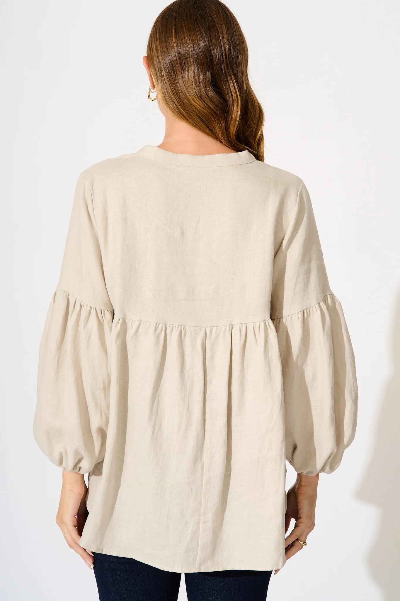 Jasper Top in Beige Linen - Image 3
