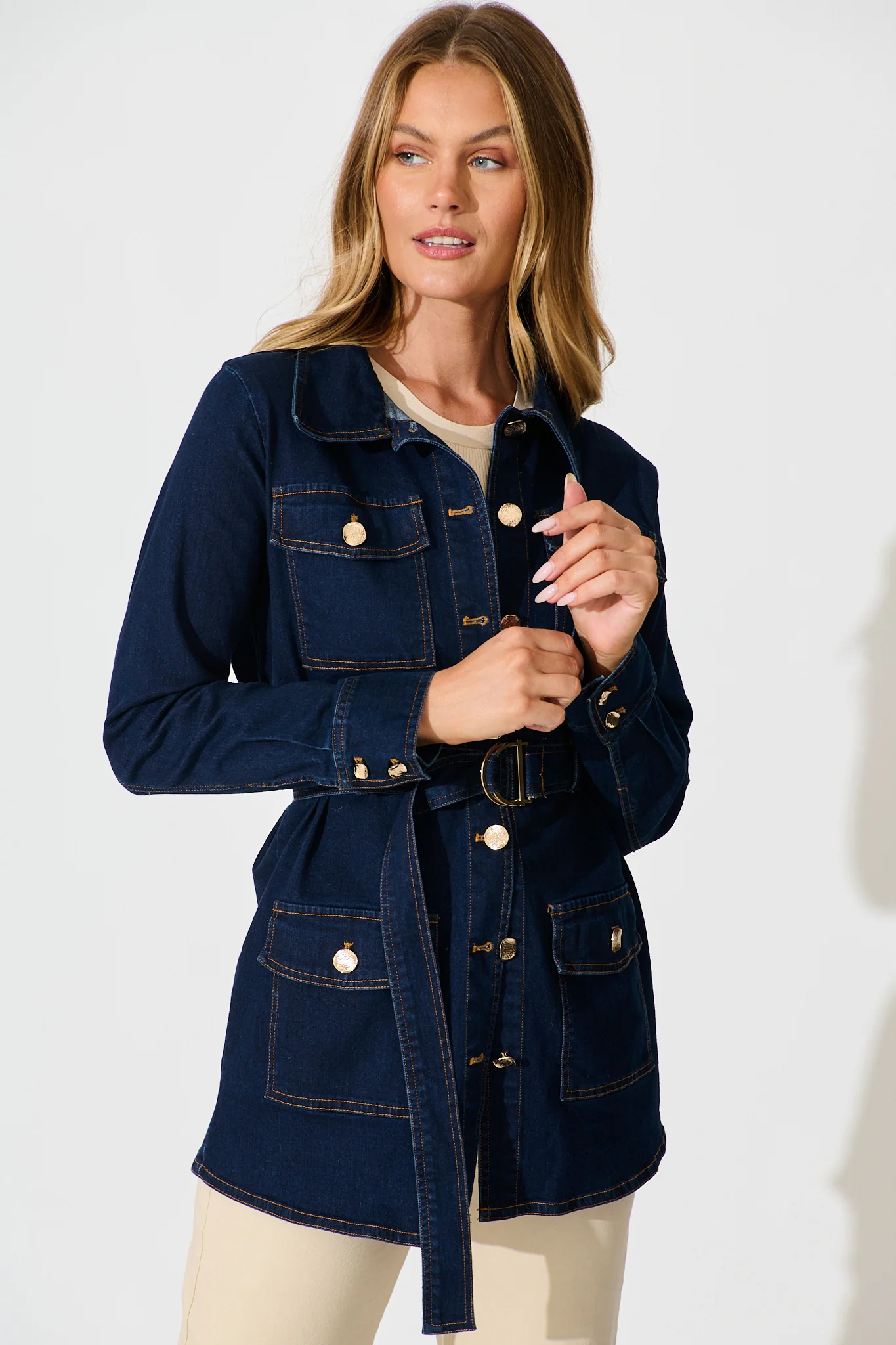 Jayden Jacket in Dark Blue Denim