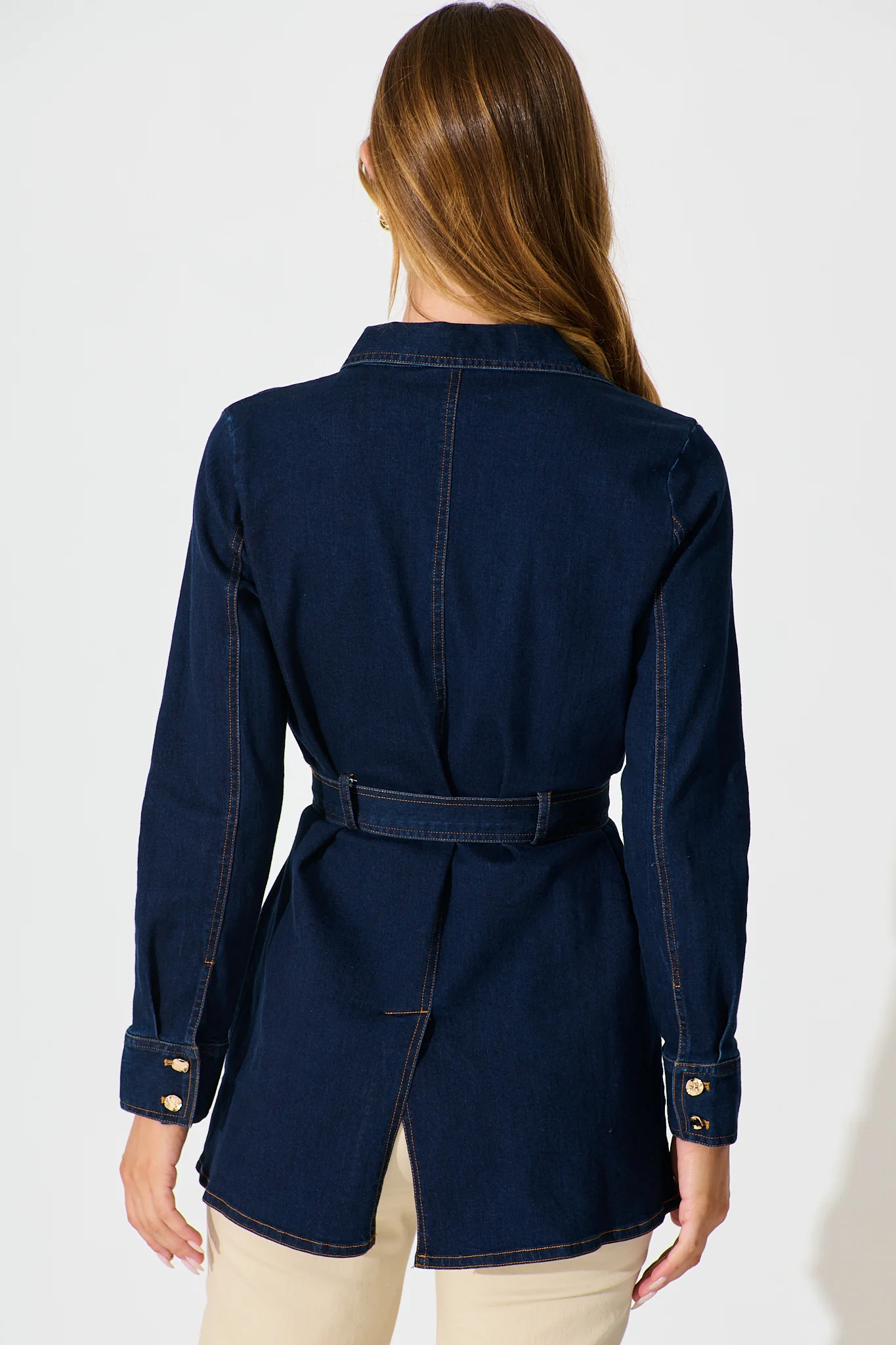 Jayden Jacket in Dark Blue Denim - Image 3
