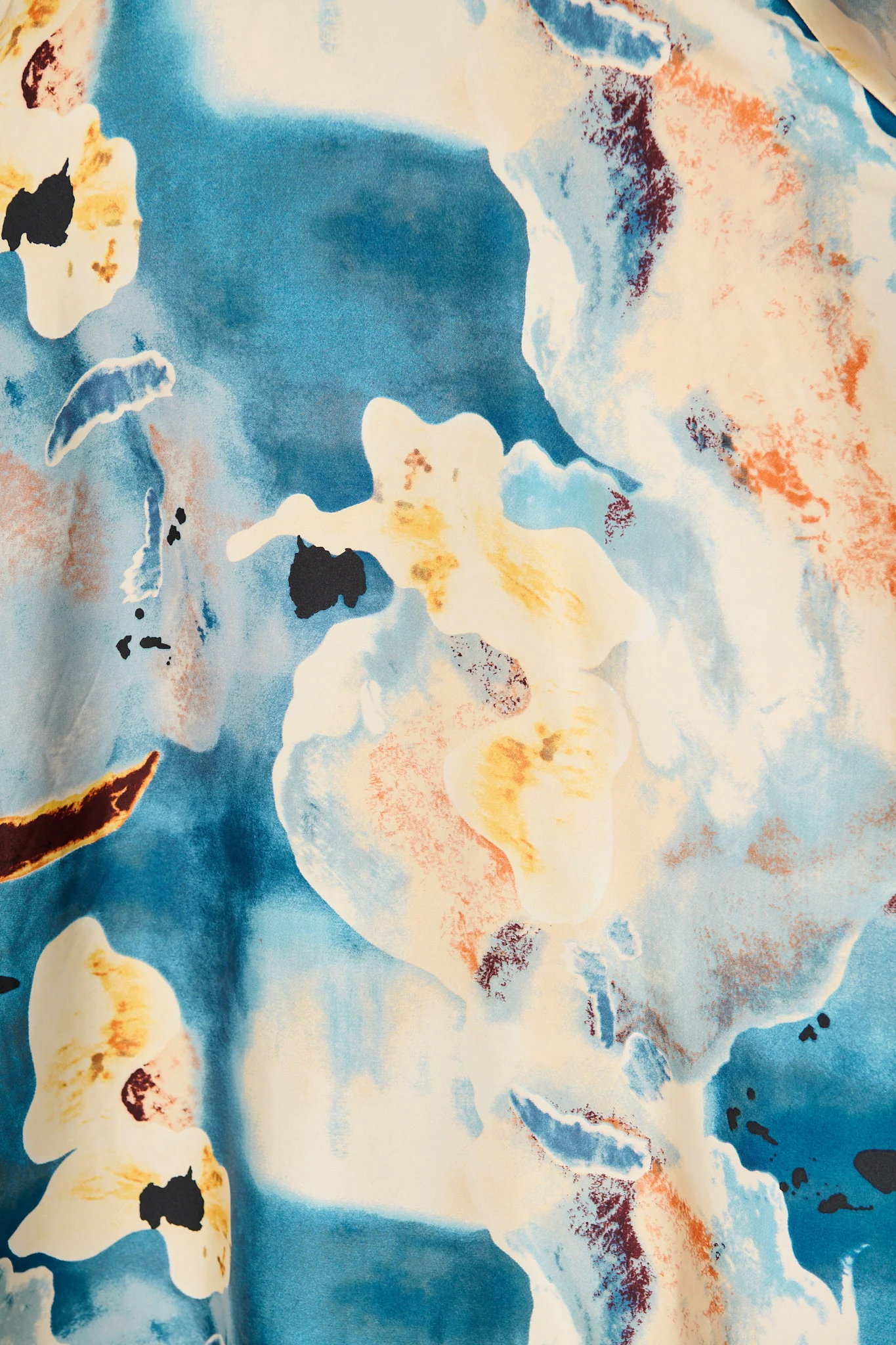 Jenibelle Maxi Dress in Blue And Cream Watercolour Satin - Image 6
