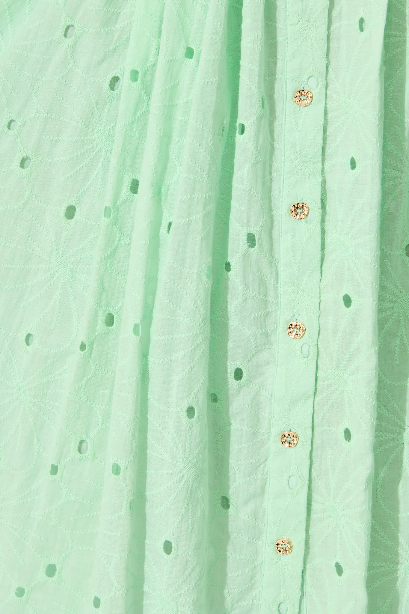 Jepson Midi Shirt Dress in Mint Broderie Cotton - Image 6