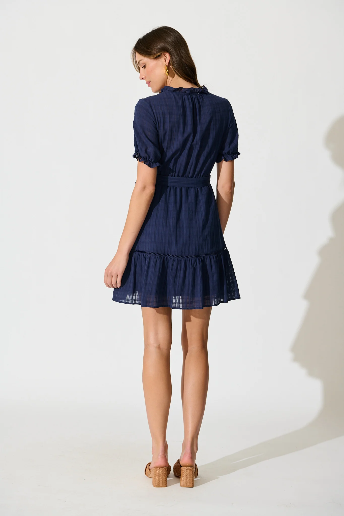 Jessalyn Dress In Navy Cotton - Image 4