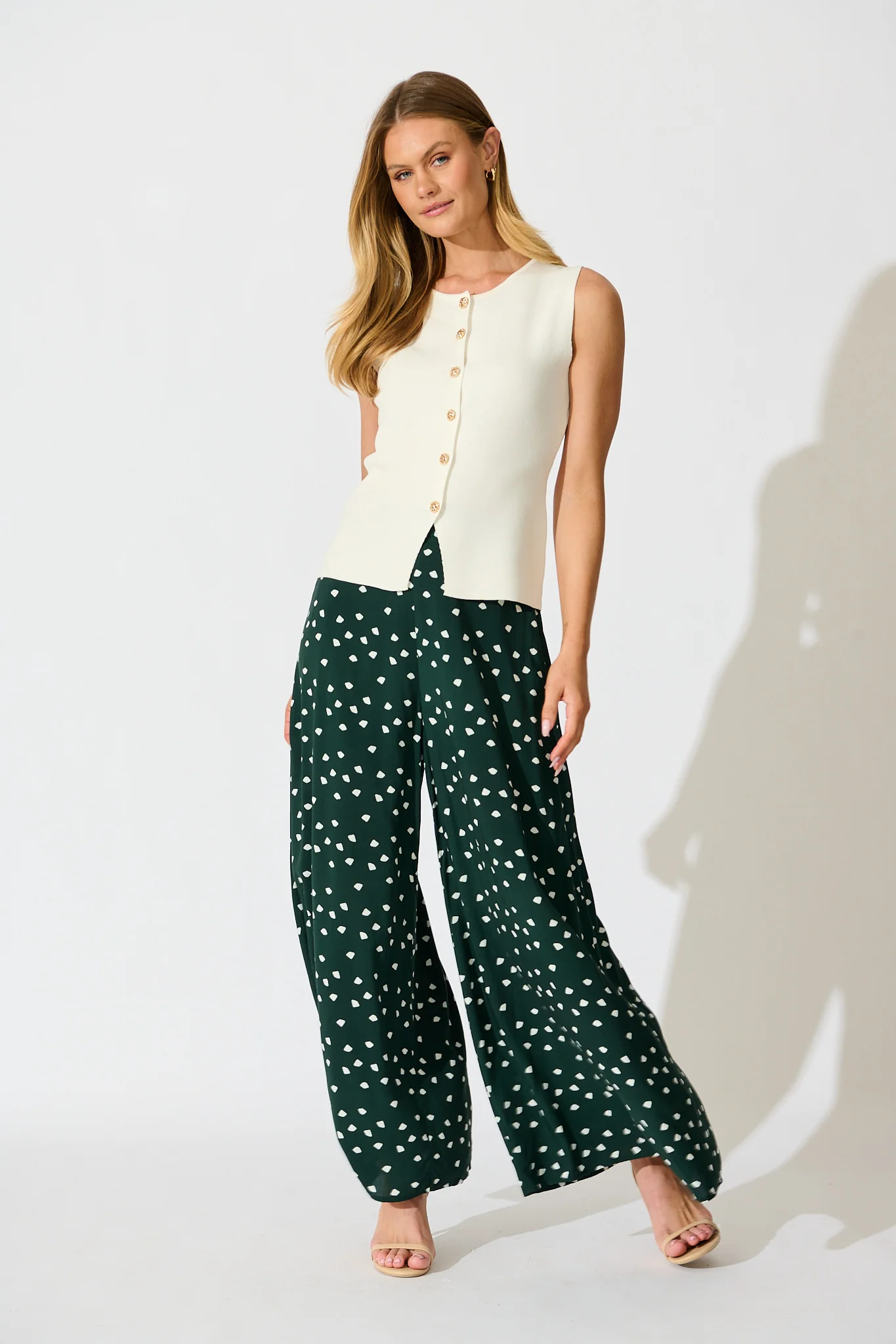 Jewel Mist Pant in Emerald with White Speckle - Image 4