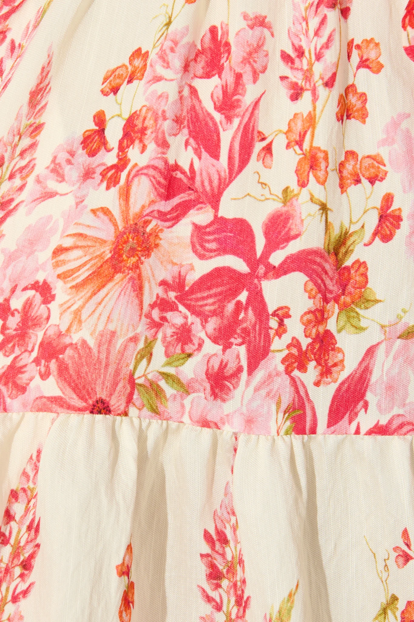 Jianna Dress in White with Pink Floral Linen Blend - Image 6