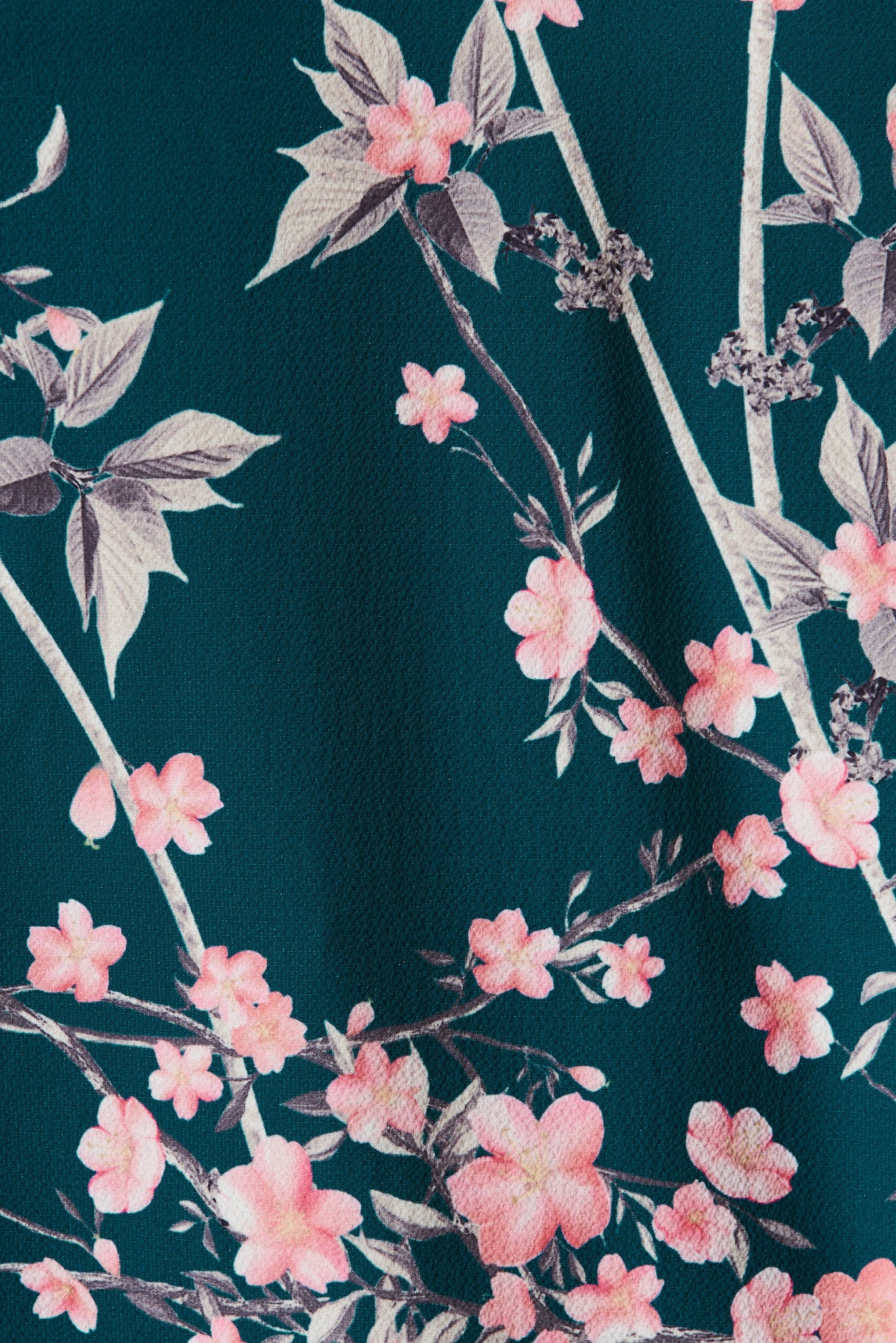 Jina Top In Teal With Pink Cherry Blossom - Image 9