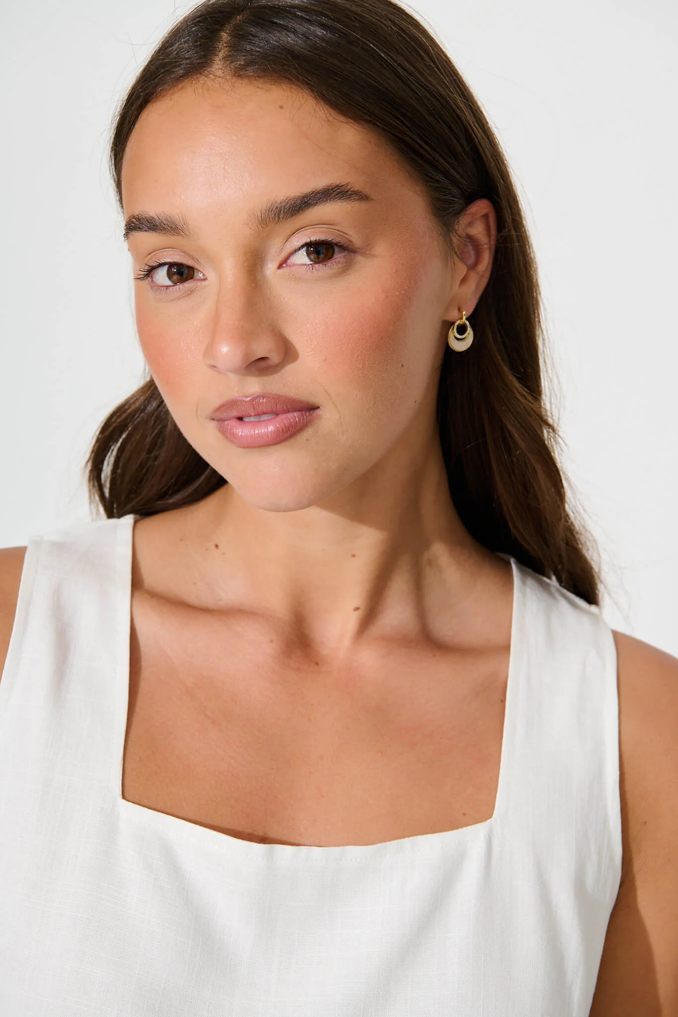 Jovelle Drop Earrings in White Pearl - Image 2