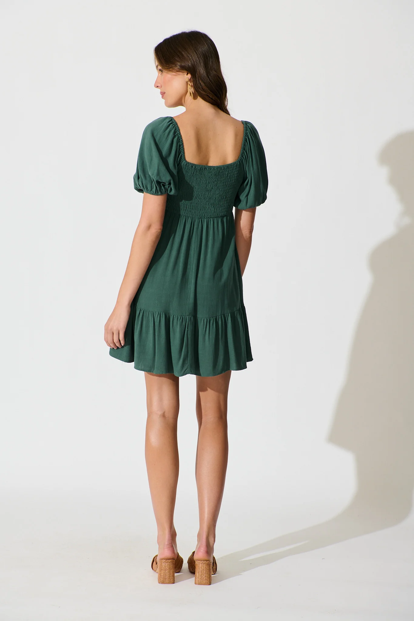 Joy Dress In Green Linen Blend - Image 4