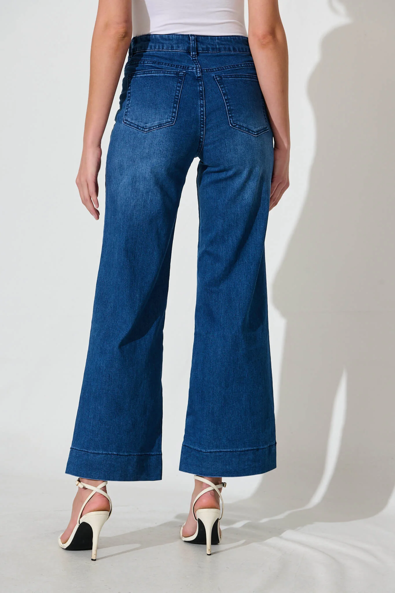 Juan High Rise Wide Leg Jean In Dark Blue Denim - Image 5