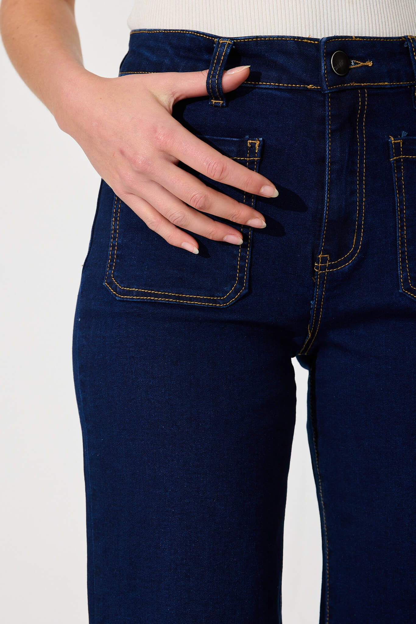 Juan High Rise Wide Leg Jean In Dark Indigo Denim - Image 5