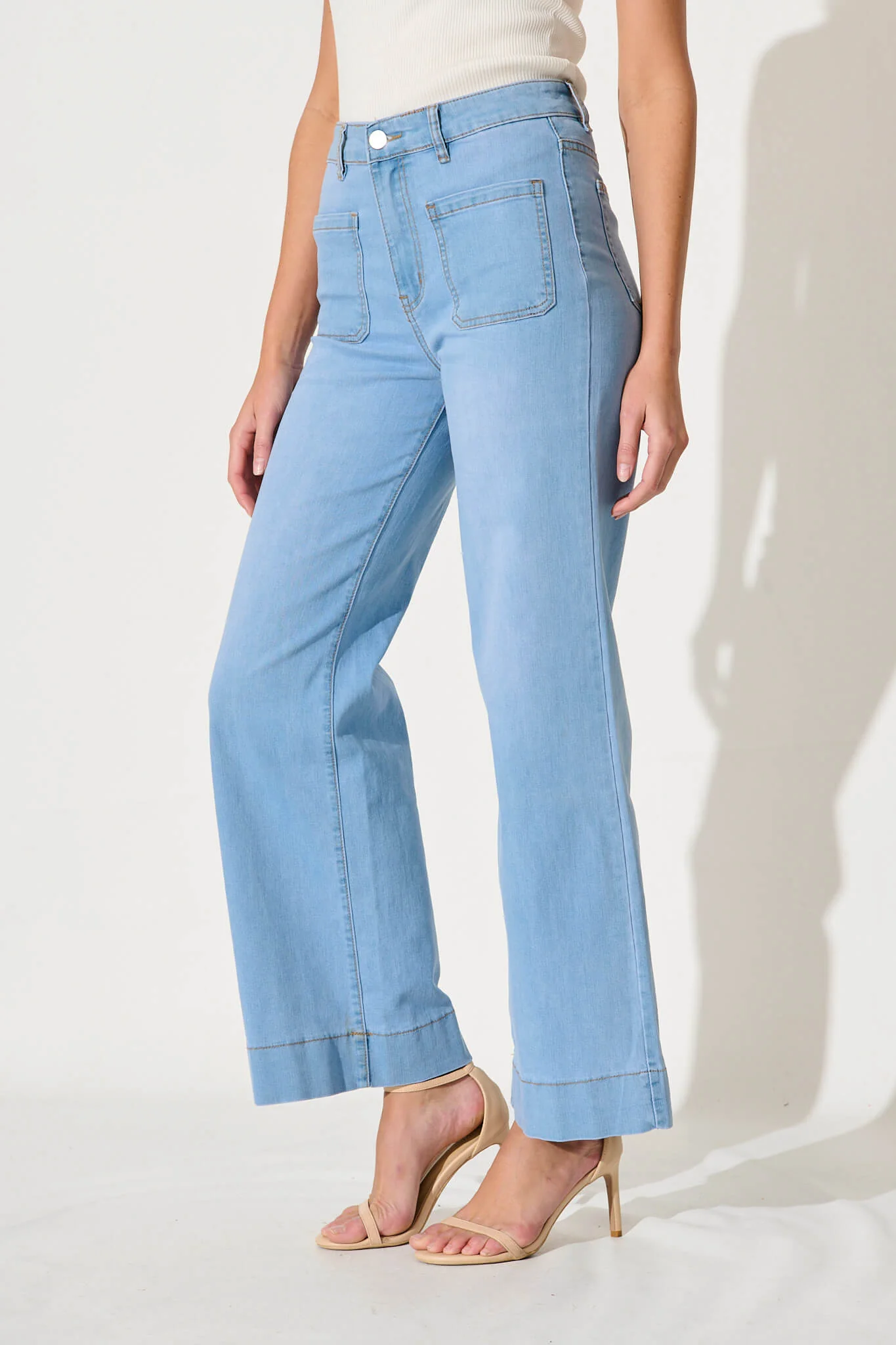Juan High Rise Wide Leg Jean In Light Blue Denim - Image 7