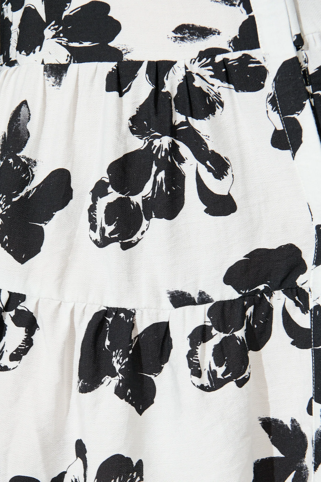 Juniper Dress in White with Black Floral Print - Image 6