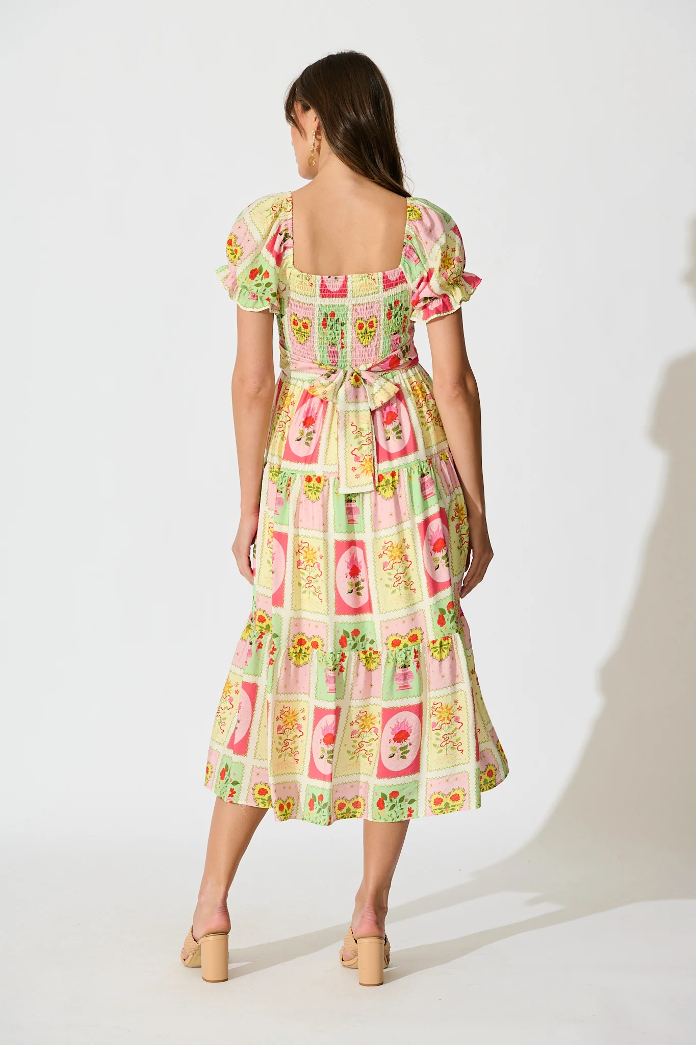 Kansis Midi Dress in Multi Floral Conversational Print - Image 5