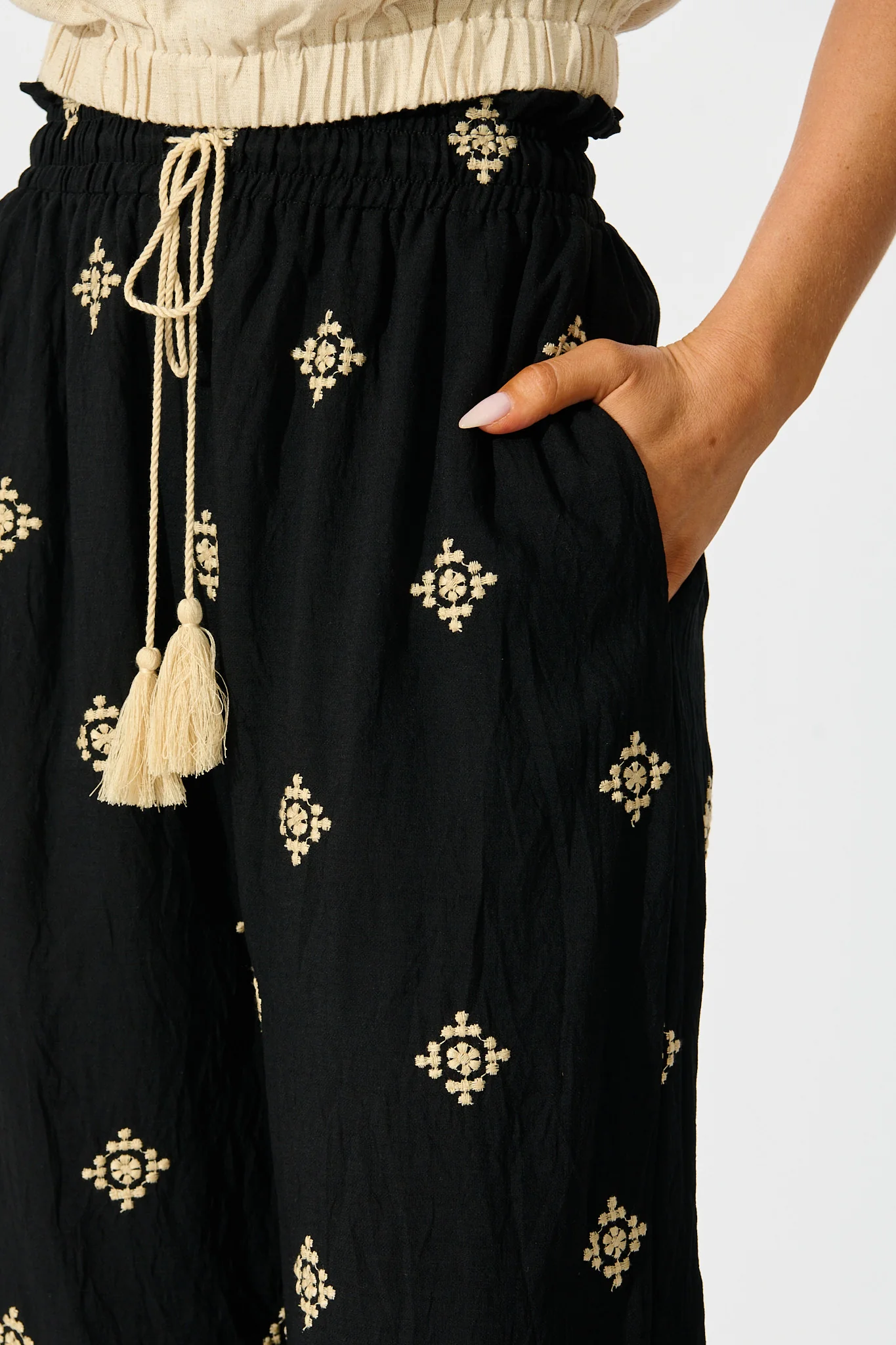 Katana Pant in Black Embroidery - Image 5