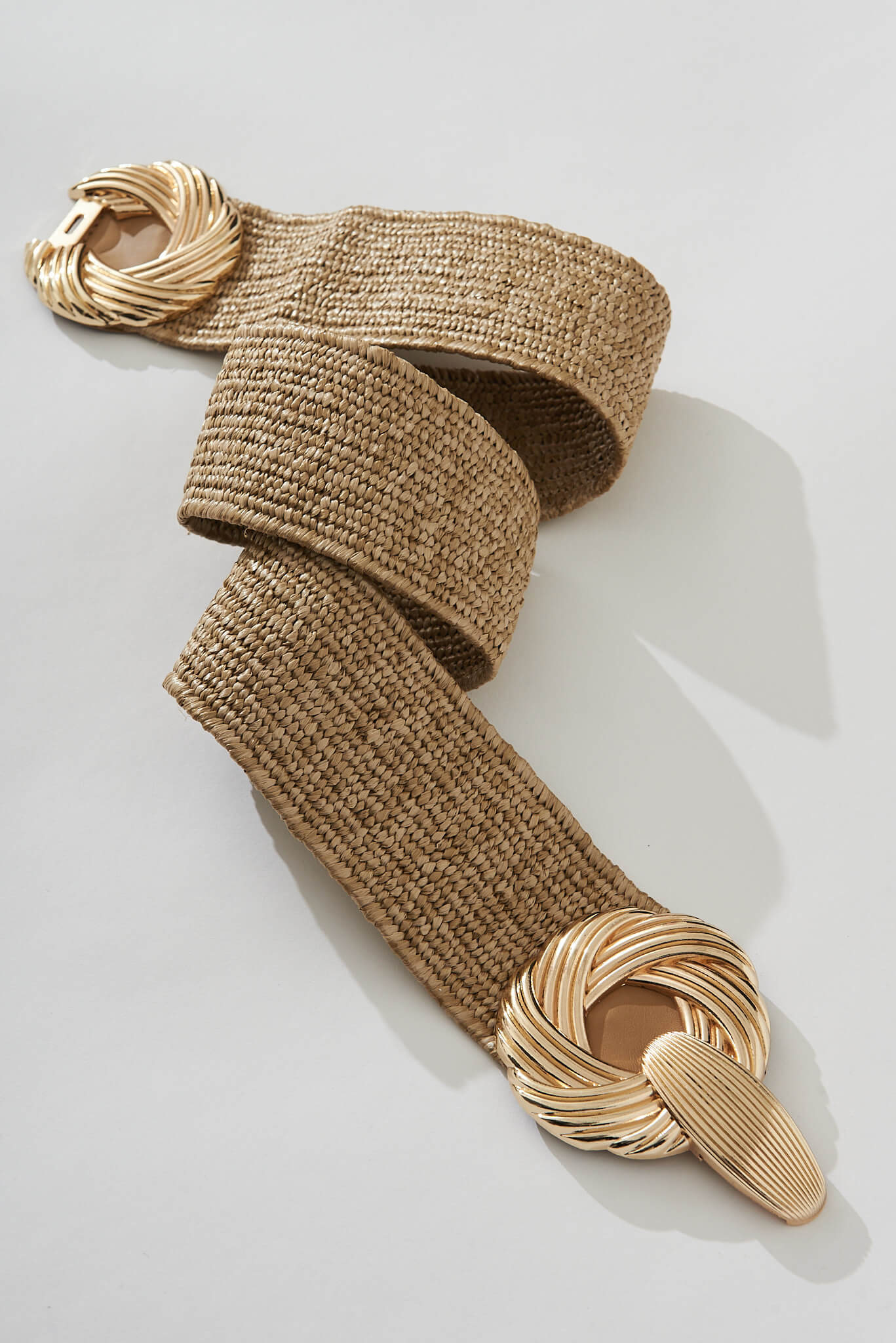 Katya Stretch Straw Belt In Light Brown