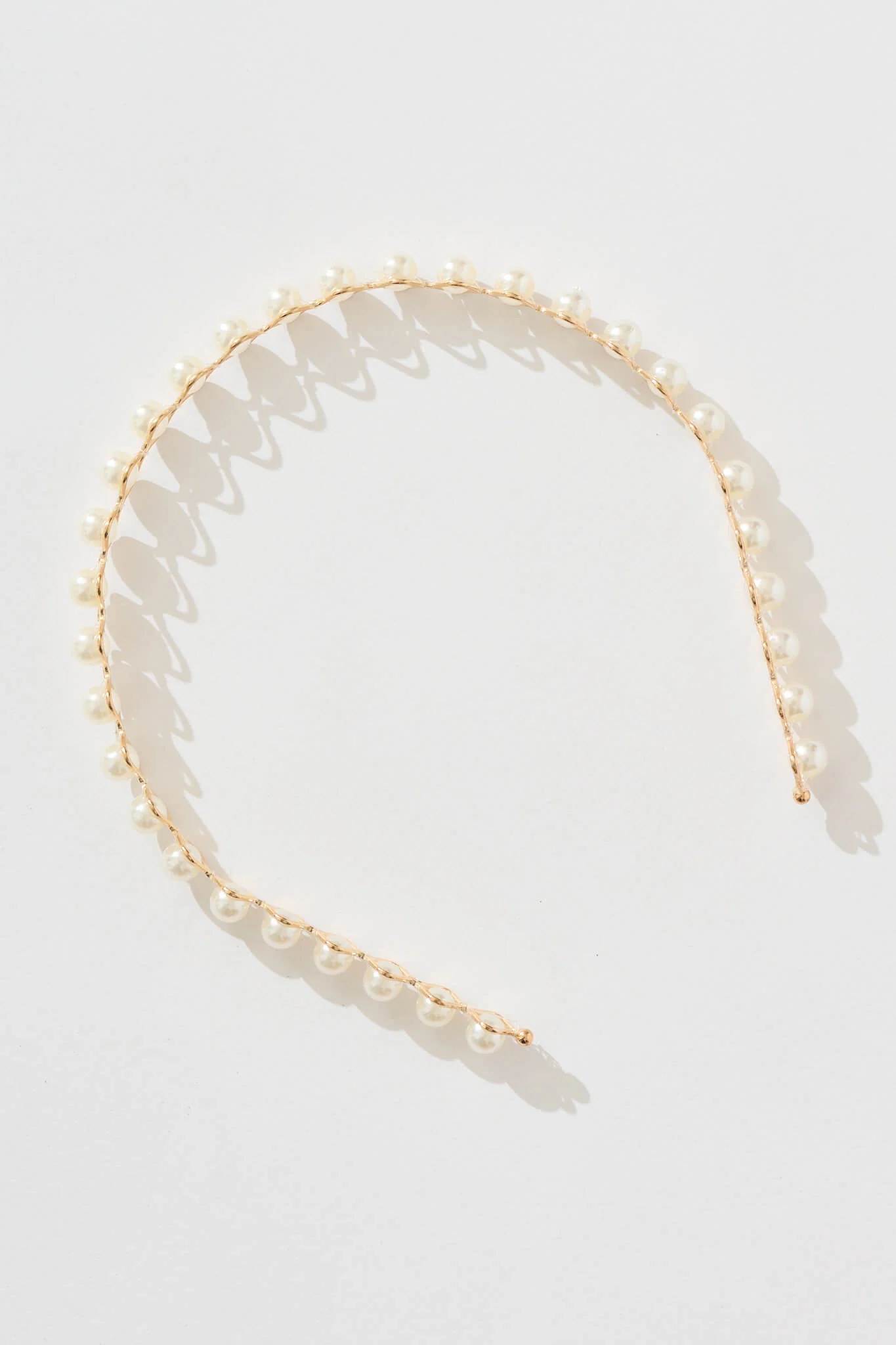 Keira Headband in Gold with Pearl - Image 3