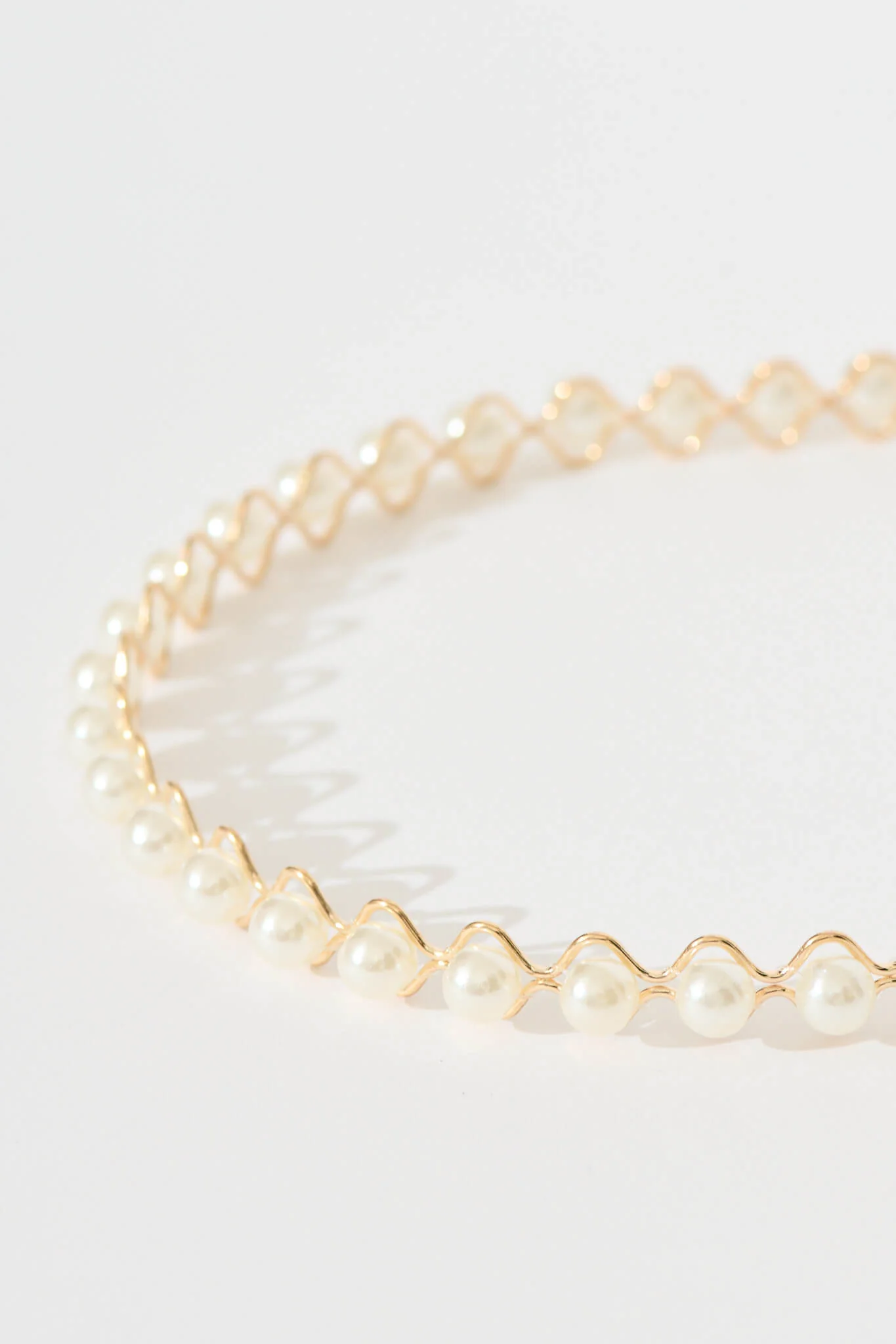 Keira Headband in Gold with Pearl - Image 5