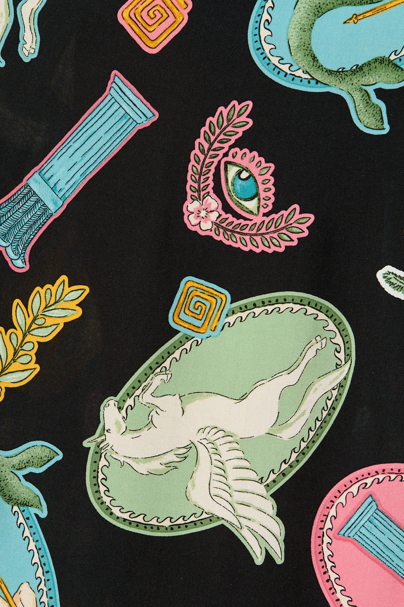 Kelsey Midi Dress in Black with Multi Print - Image 6