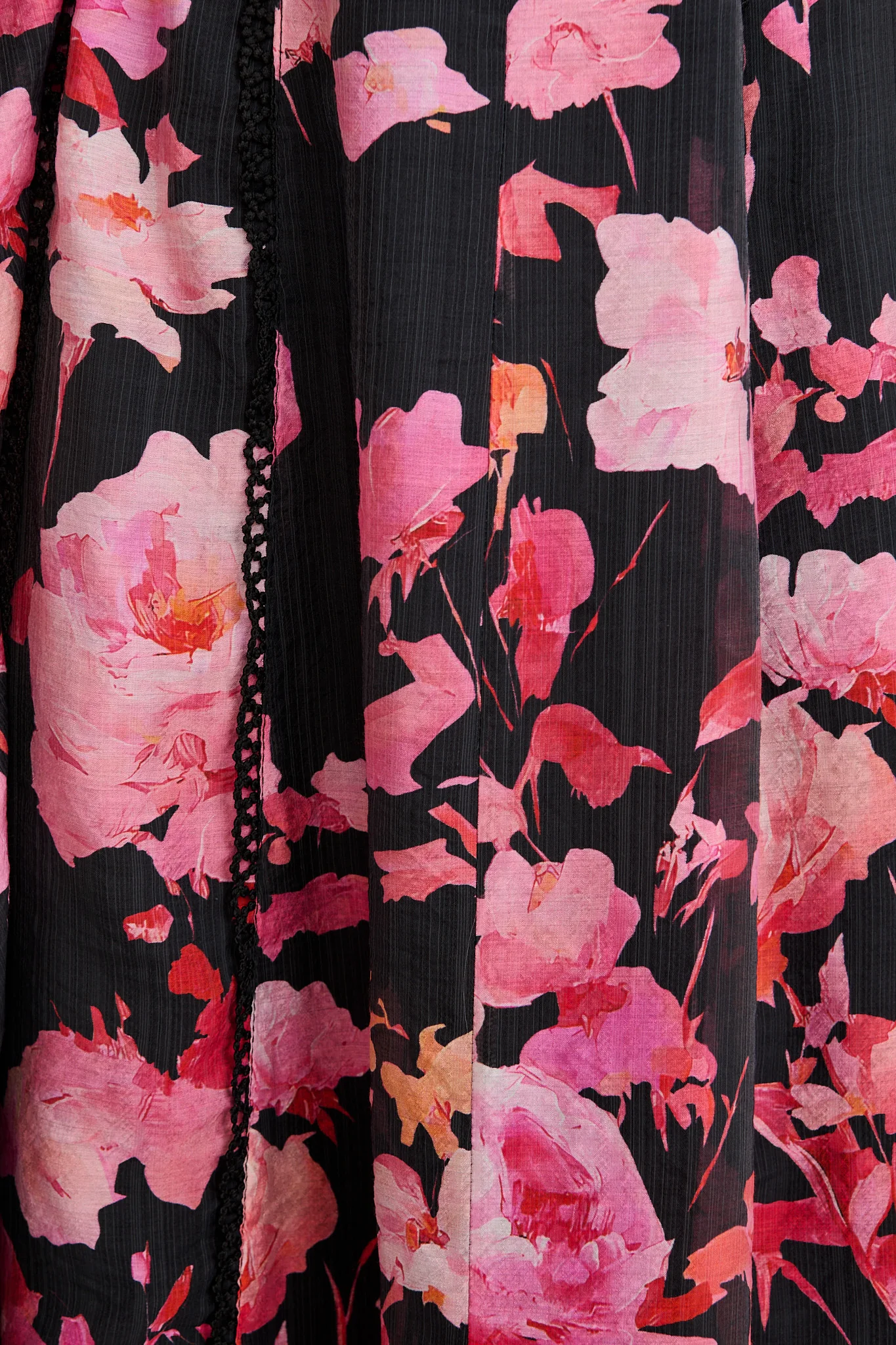 Kenia Maxi Dress in Black with Pink Floral - Image 6