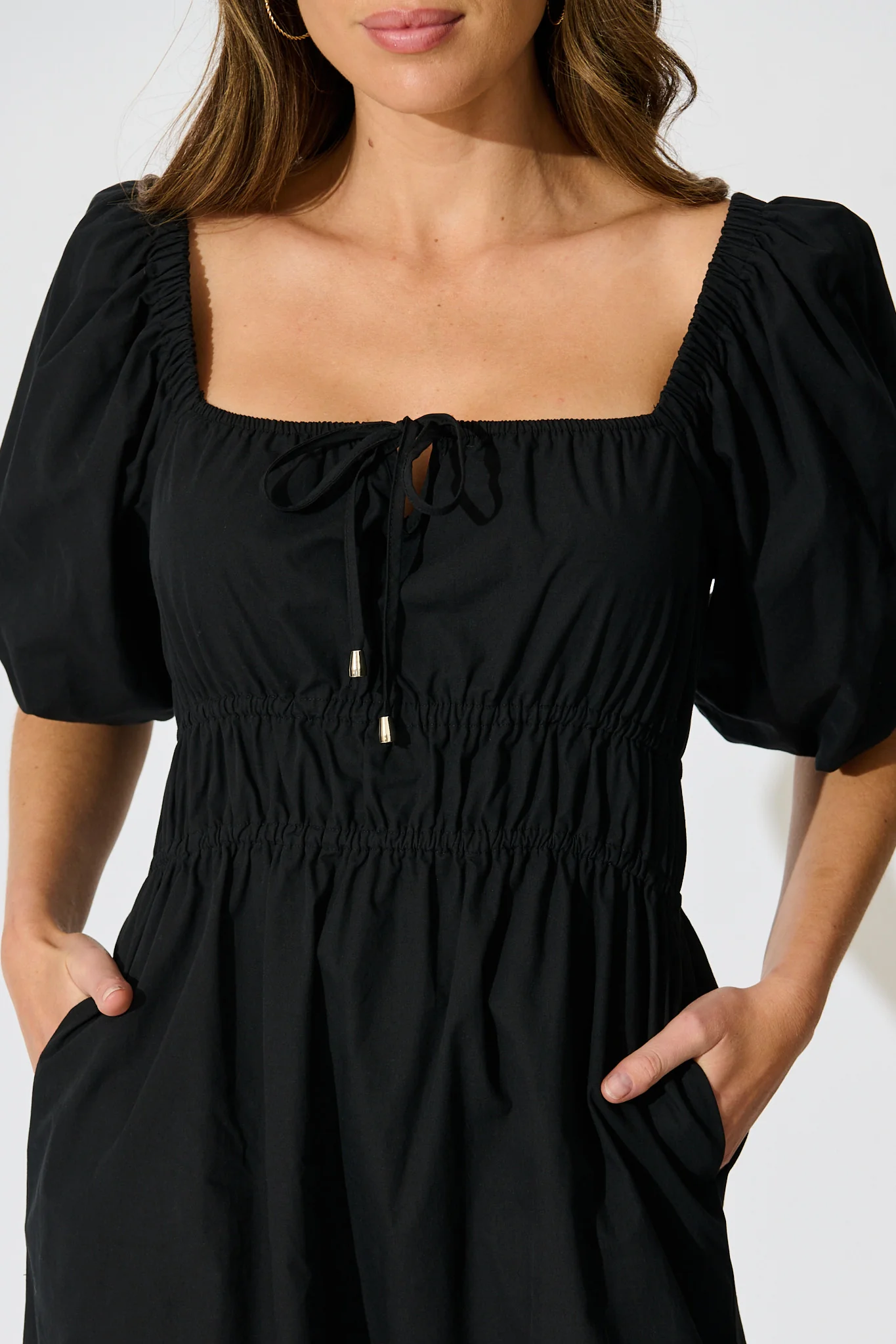 Kierah Dress in Black Cotton - Image 5