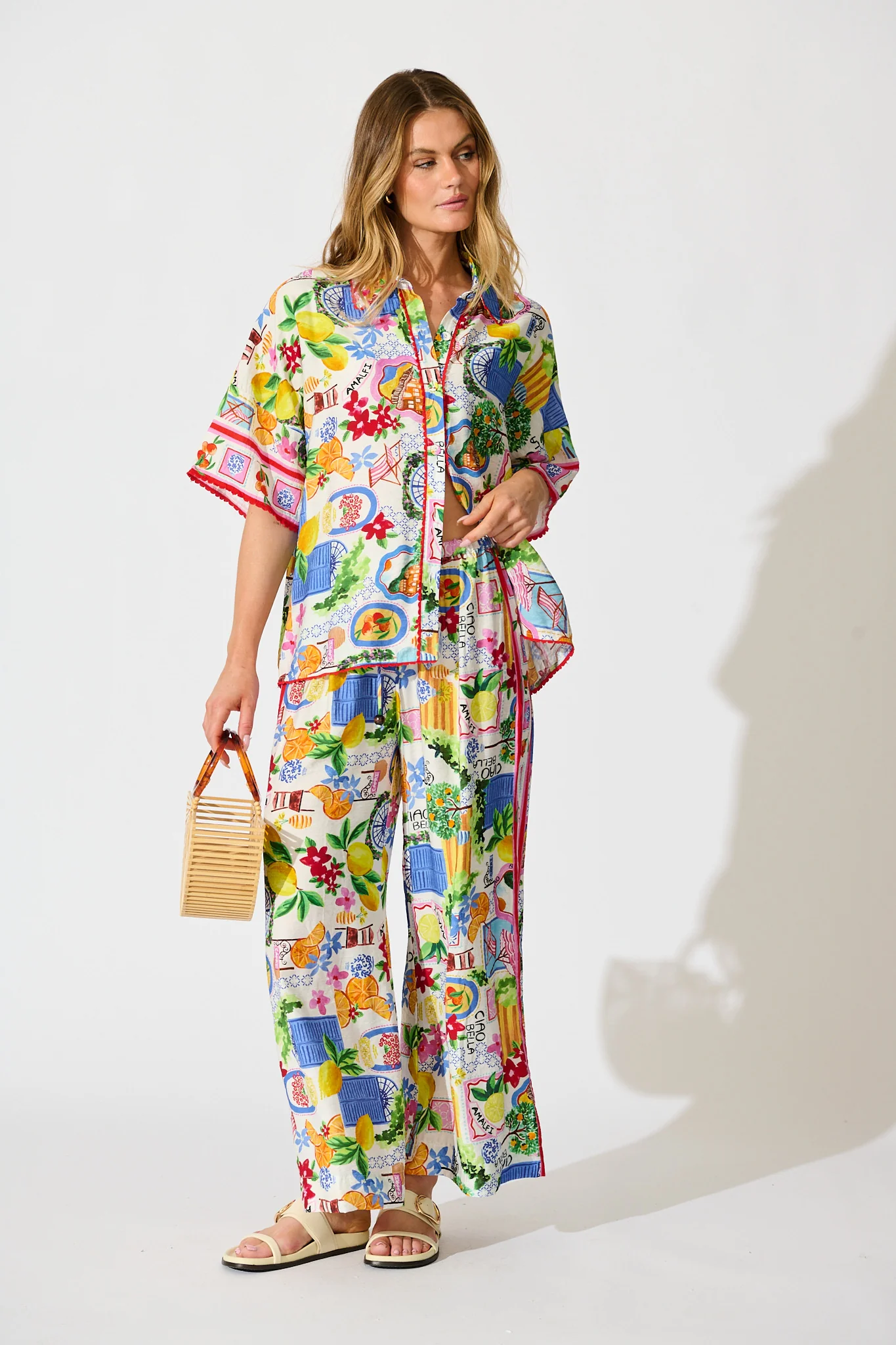 Kimberly Shirt in White With Multi Print - Image 6