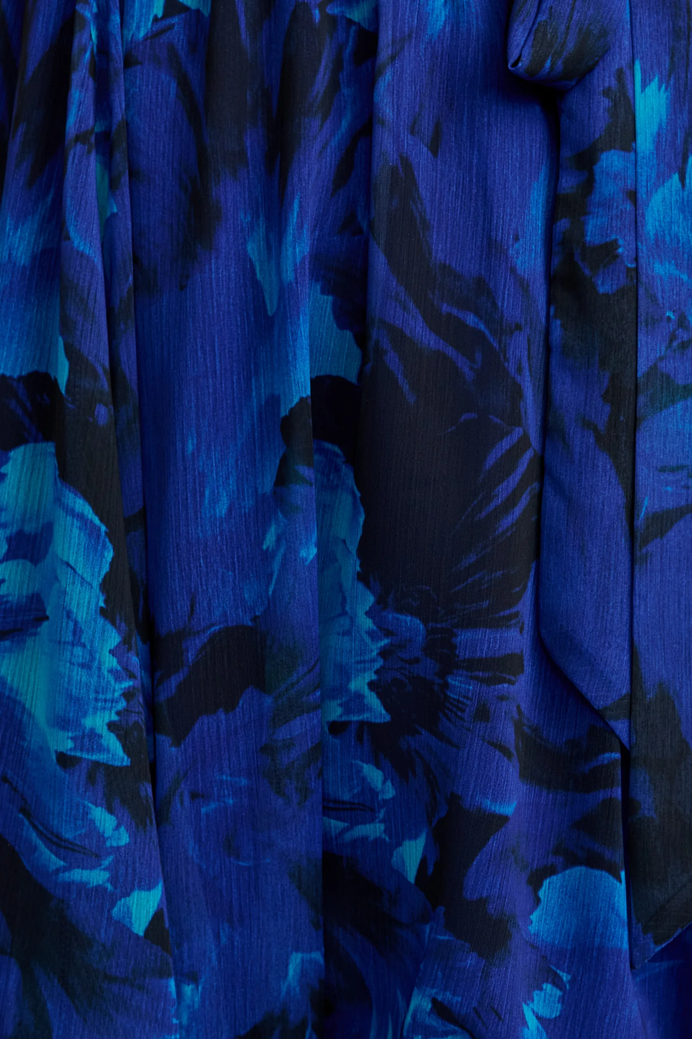 Kiss Me Halter Neck Maxi Dress in Blue Watercolour Chiffon - Image 7