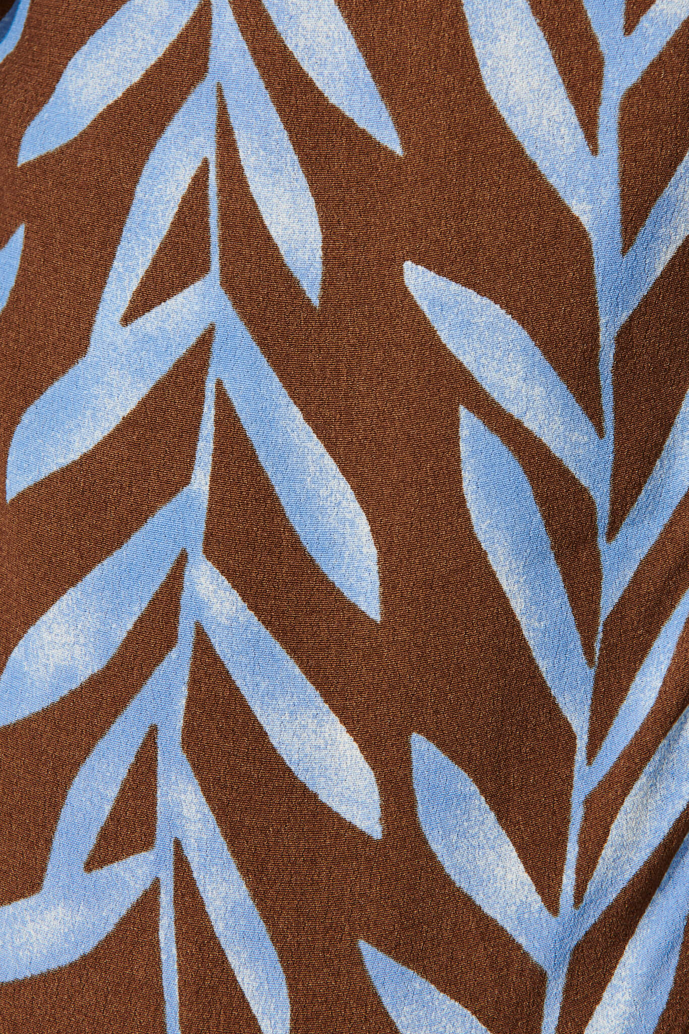 Kori Midi Dress In Chocolate With Blue Leaf Print - Image 6