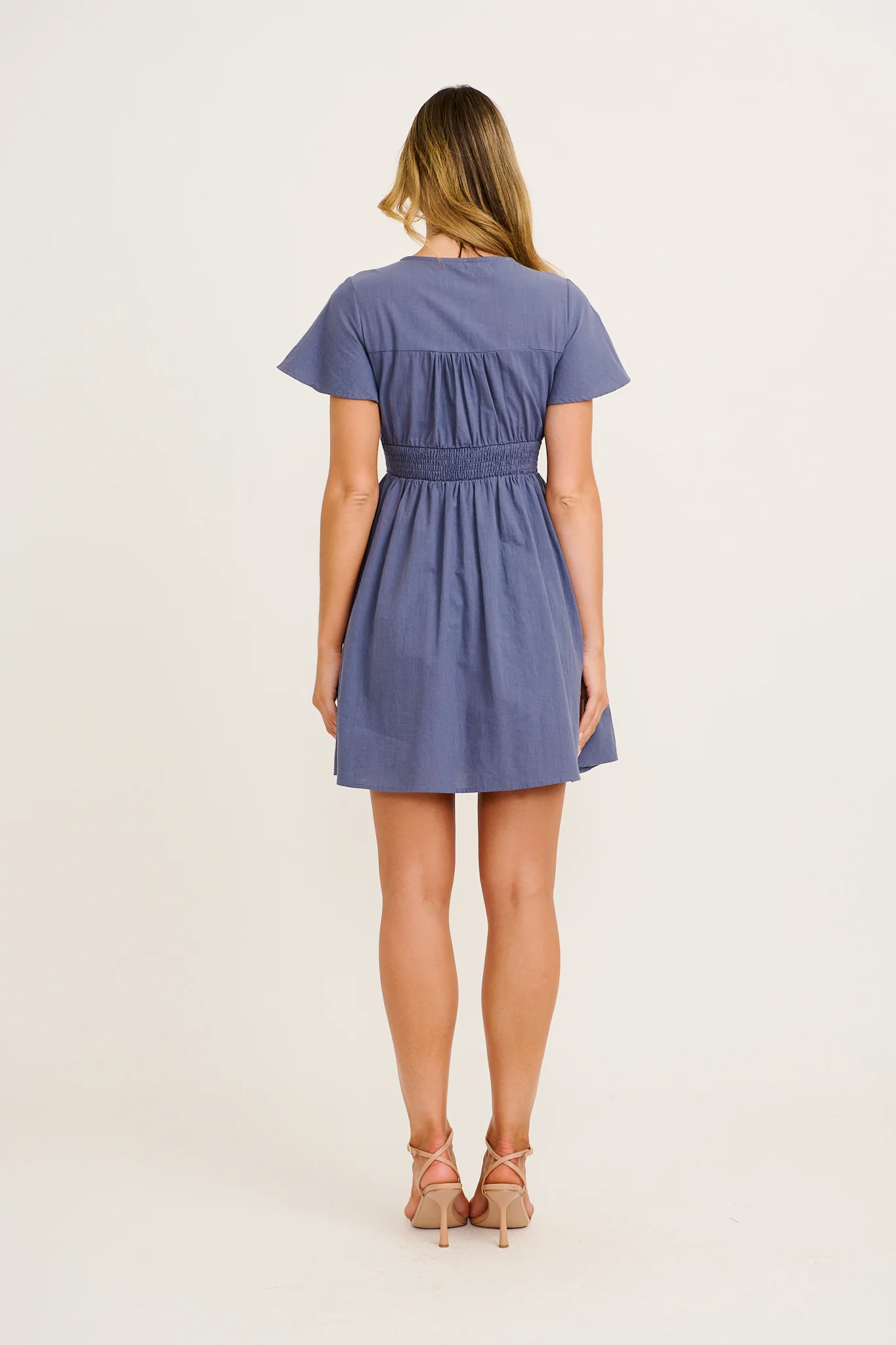 Kylana Dress in Blue Cotton - Image 4