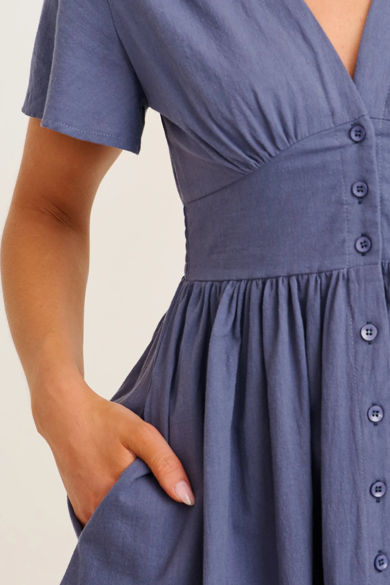 Kylana Dress in Blue Cotton - Image 5