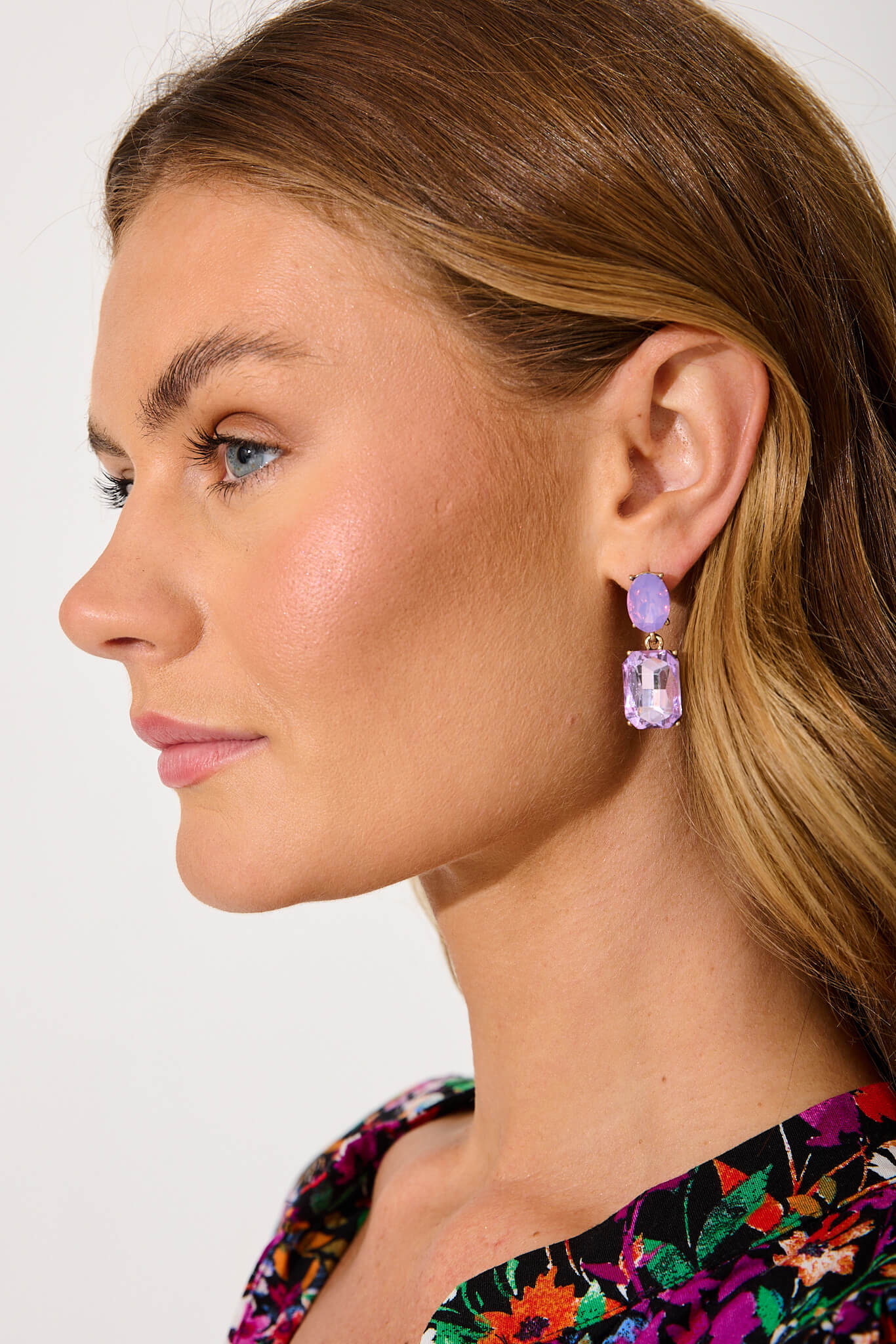 Lanier Drop Earrings In Purple - Image 3