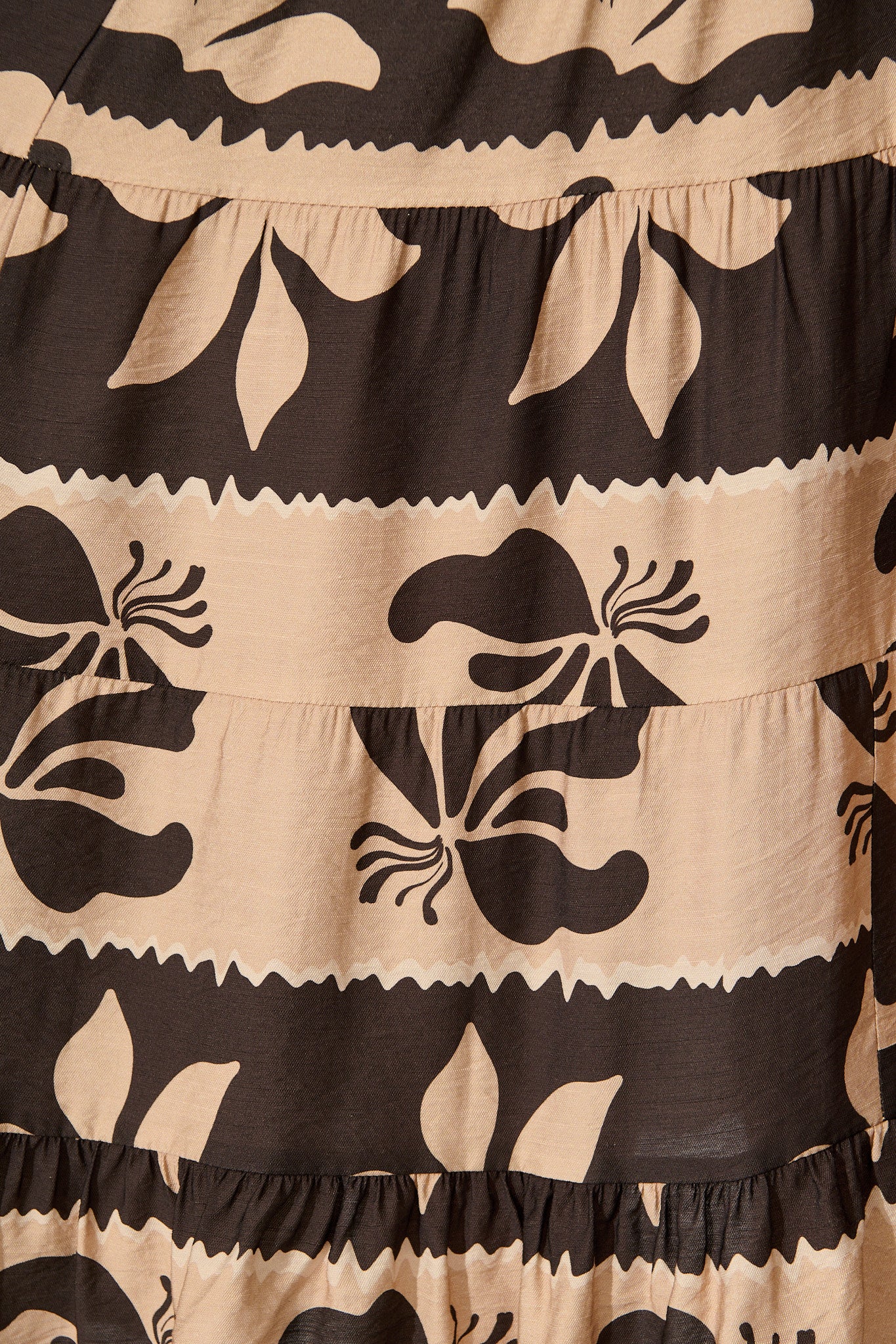 Larah Midi Dress in Brown and Black Linen Blend - Image 6