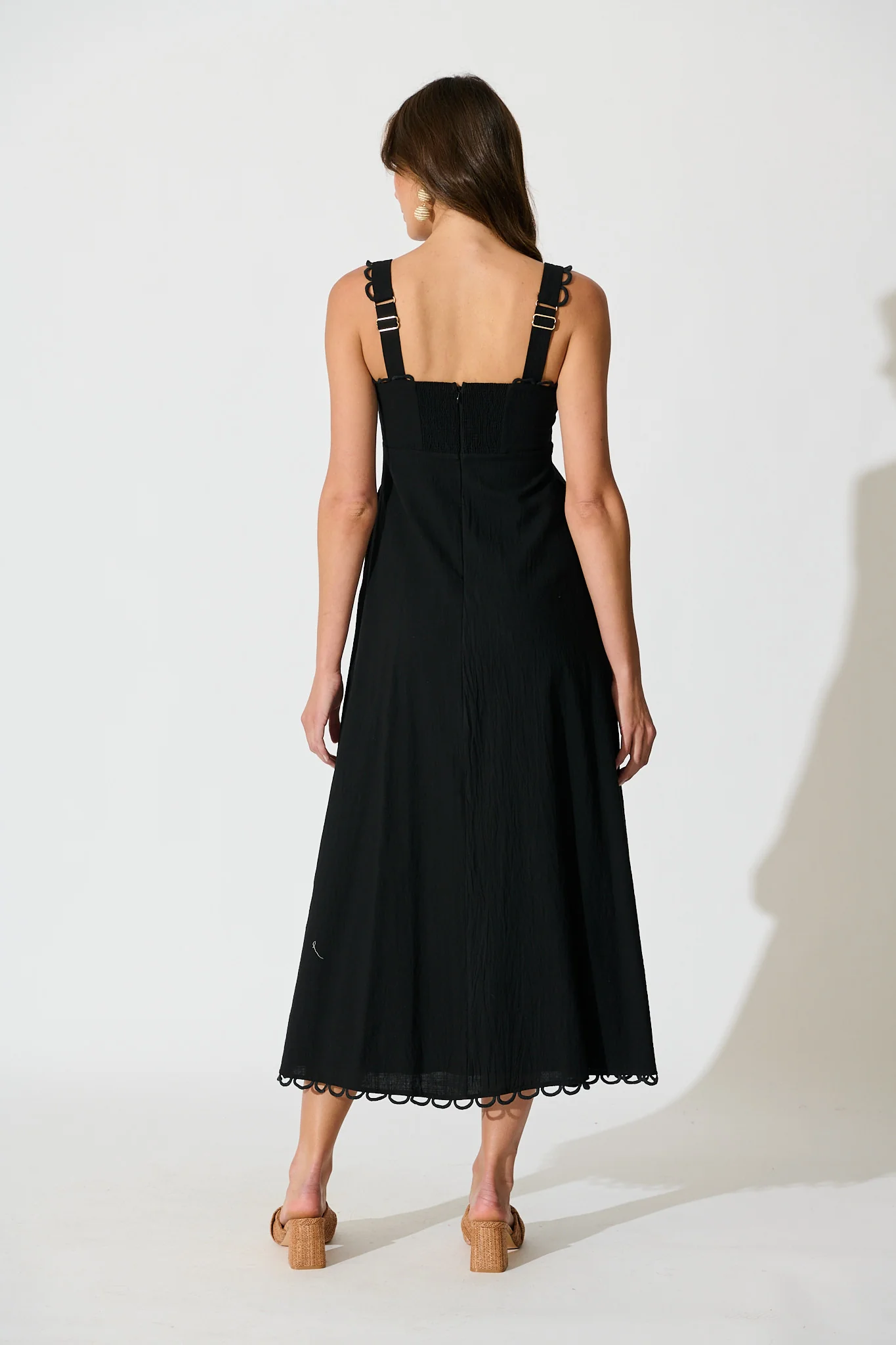 Lauella Maxi Sundress in Black Cotton - Image 4