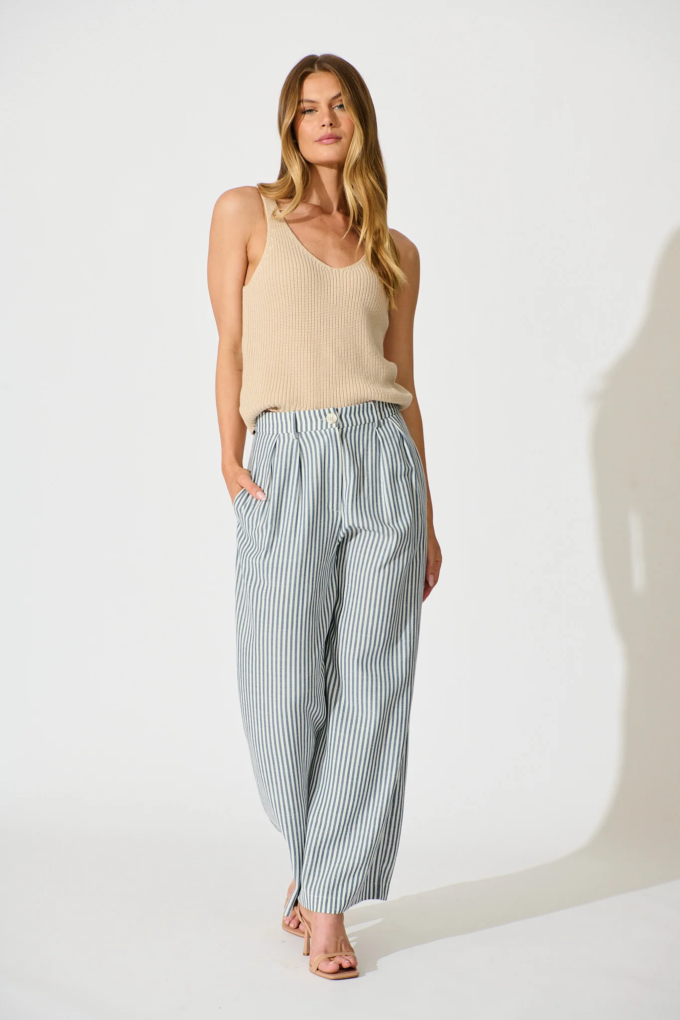 Lauretta Knit Top in Beige Cotton - Image 4