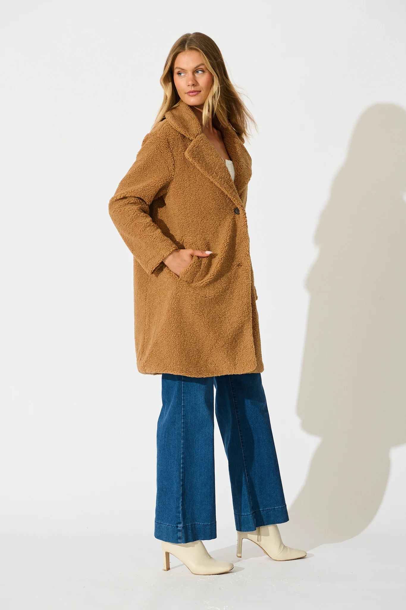 Lavish Teddy coat in Mocha - Image 3