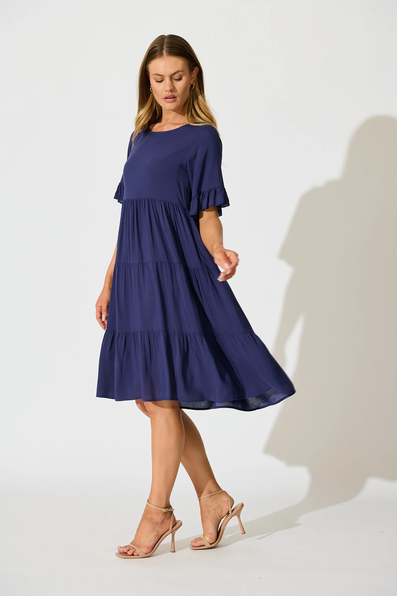 Layana Midi Dress in Navy - Image 3