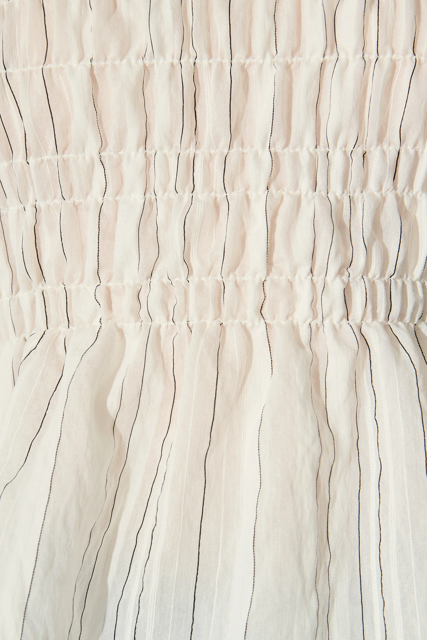 Layne Shirred Top in White with Black Stripe - Image 7
