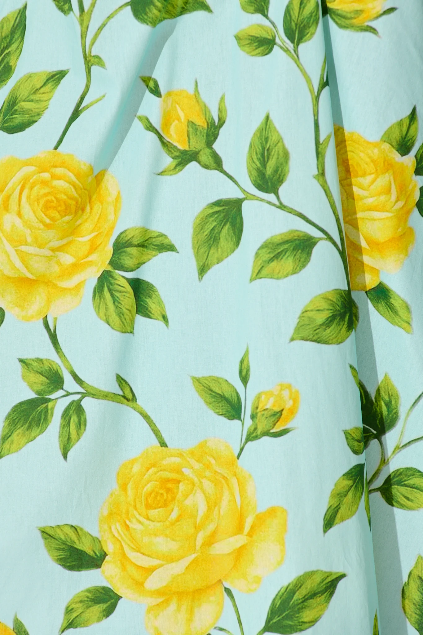 Lemon Drop Dress in Blue with Lemon Yellow Floral Cotton - Image 6