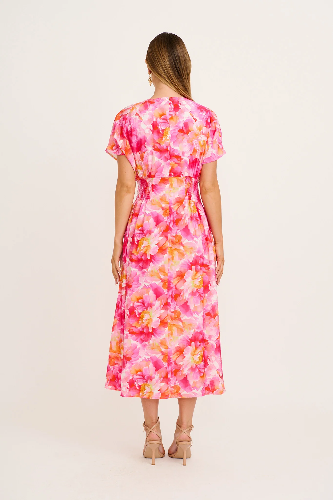 Level Up Midi Dress in Multi Pink Floral - Image 4