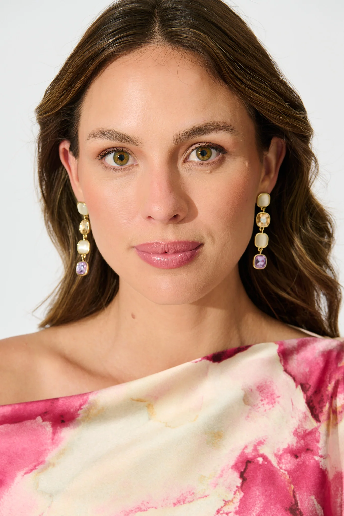 Liana Drop Earrings In Multi Gold - Image 3