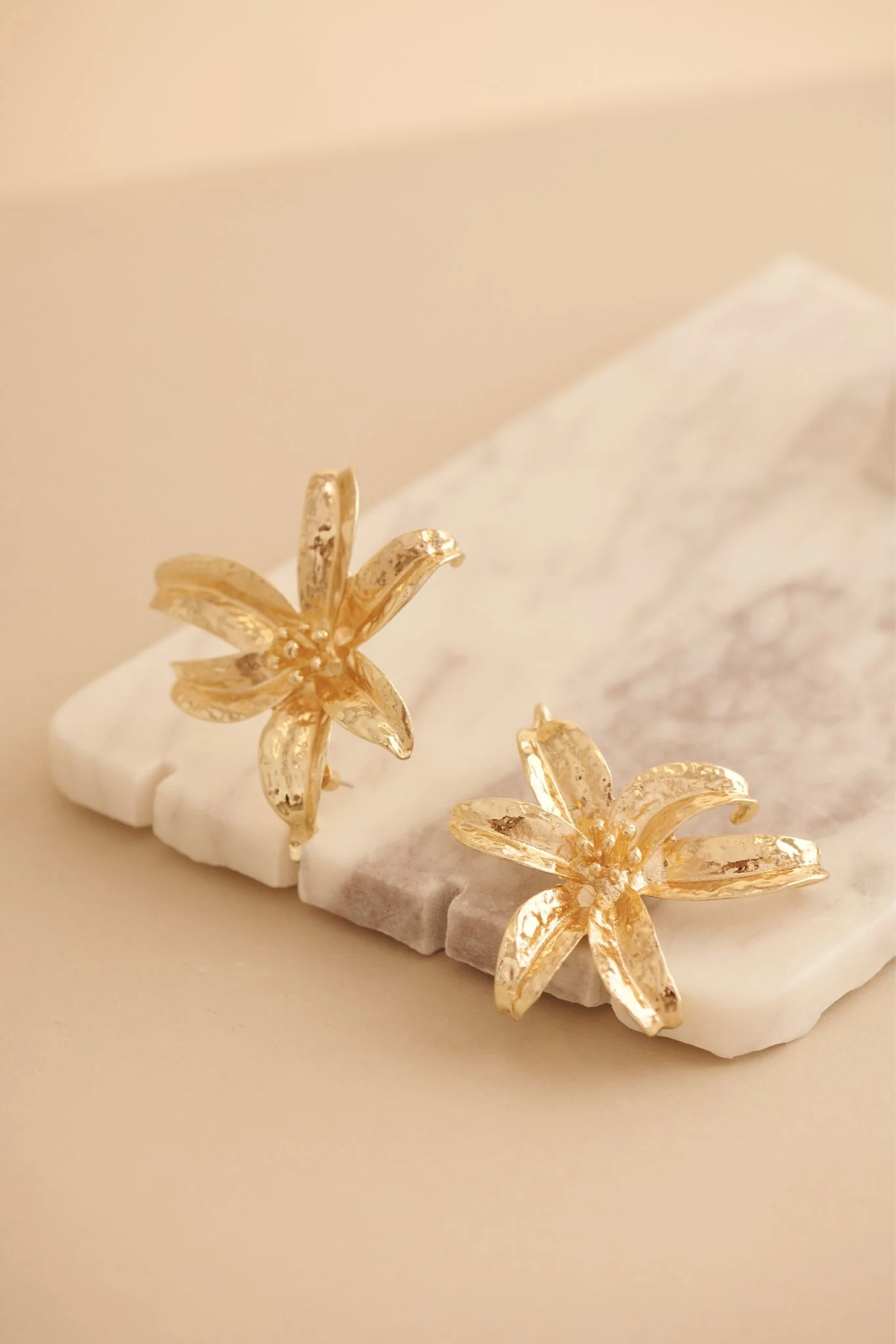 Lianne Lily Stud Earrings in Gold
