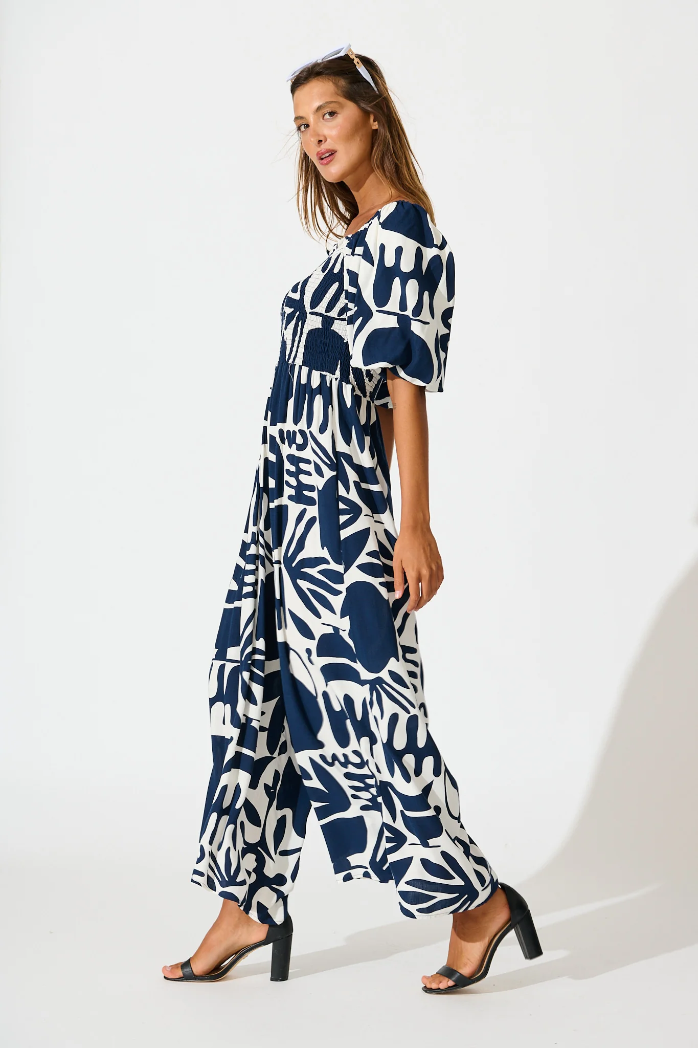 Limelight Jumpsuit in Navy with White Print - Image 3